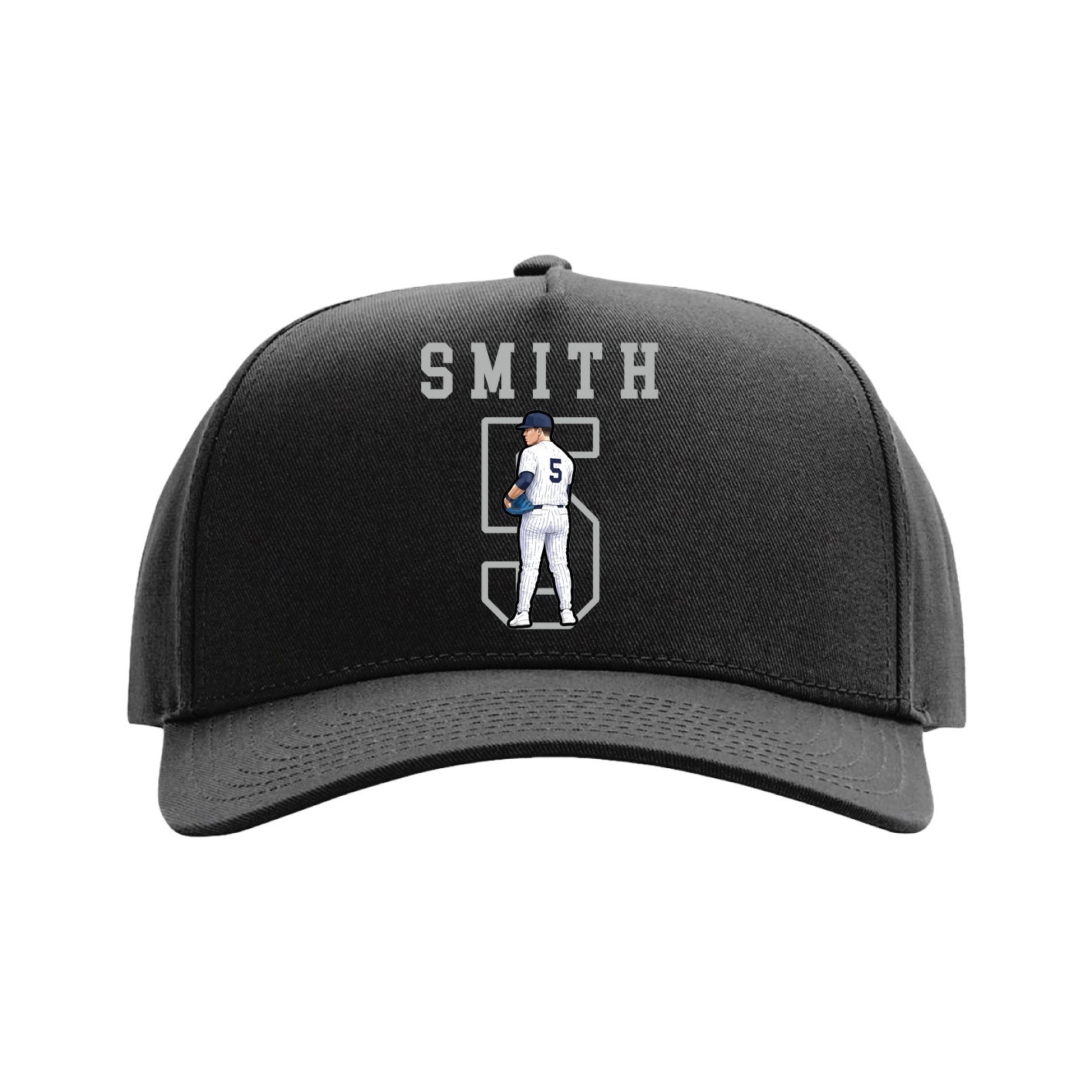 Full Fabric Five-Panel Champ Cap — Shirsey in Black