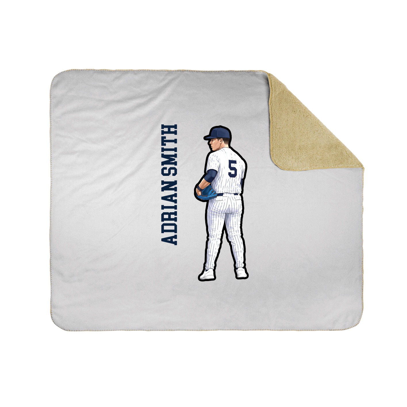 Throw Blanket — Name Vertical in White