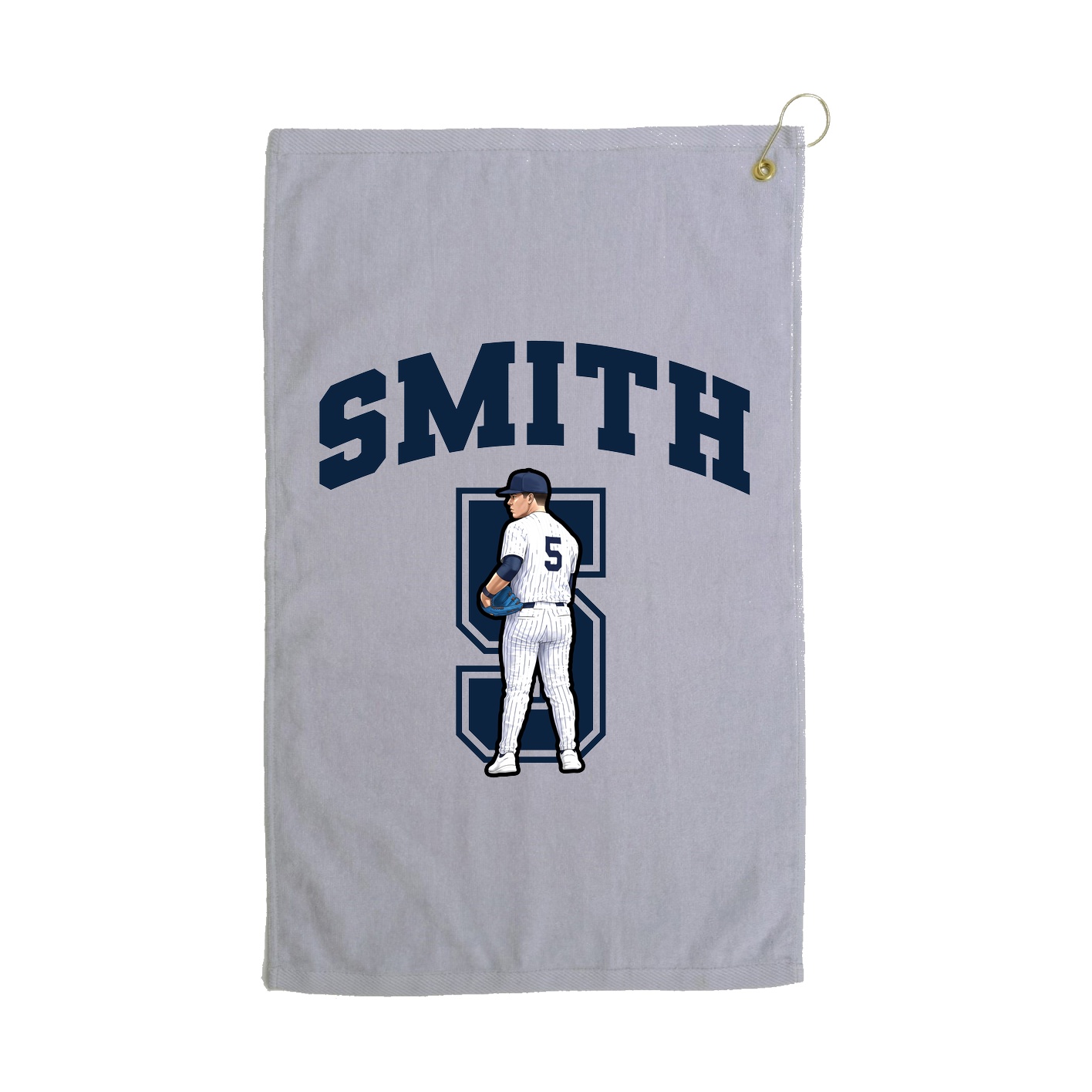 Golf Towel — Number in Grey