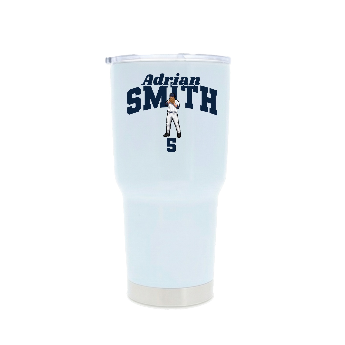 30oz Stainless Steel Tumbler — Signature Arch in White