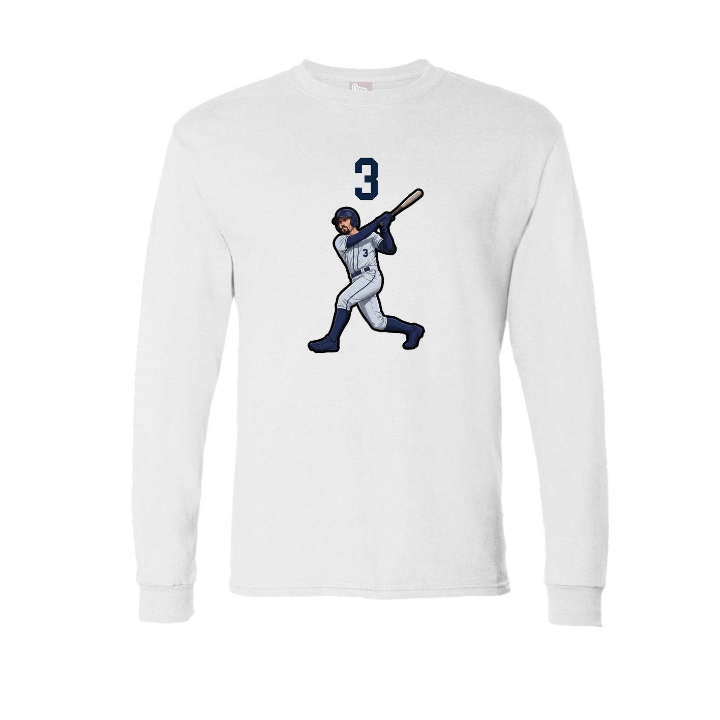 Long Sleeve Tee — Number Top in White
