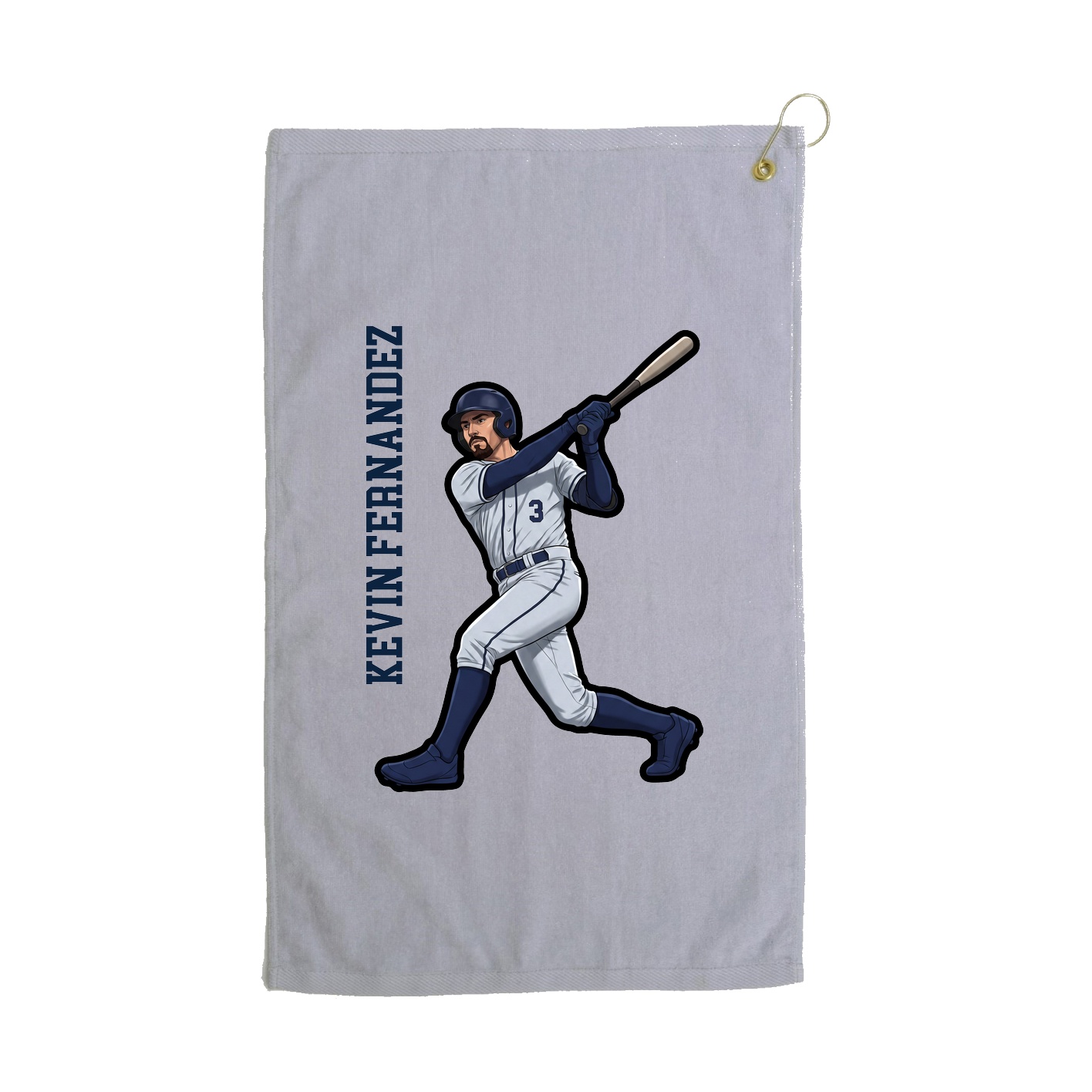 Golf Towel — Name Vertical in Grey