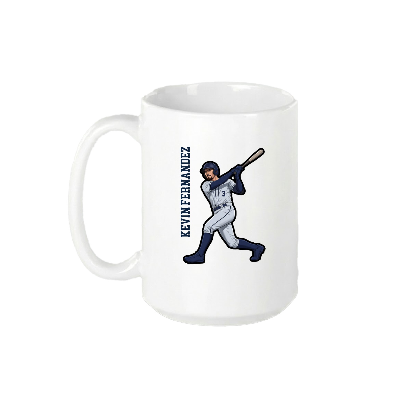 15oz Coffee Mug — Name Vertical in White
