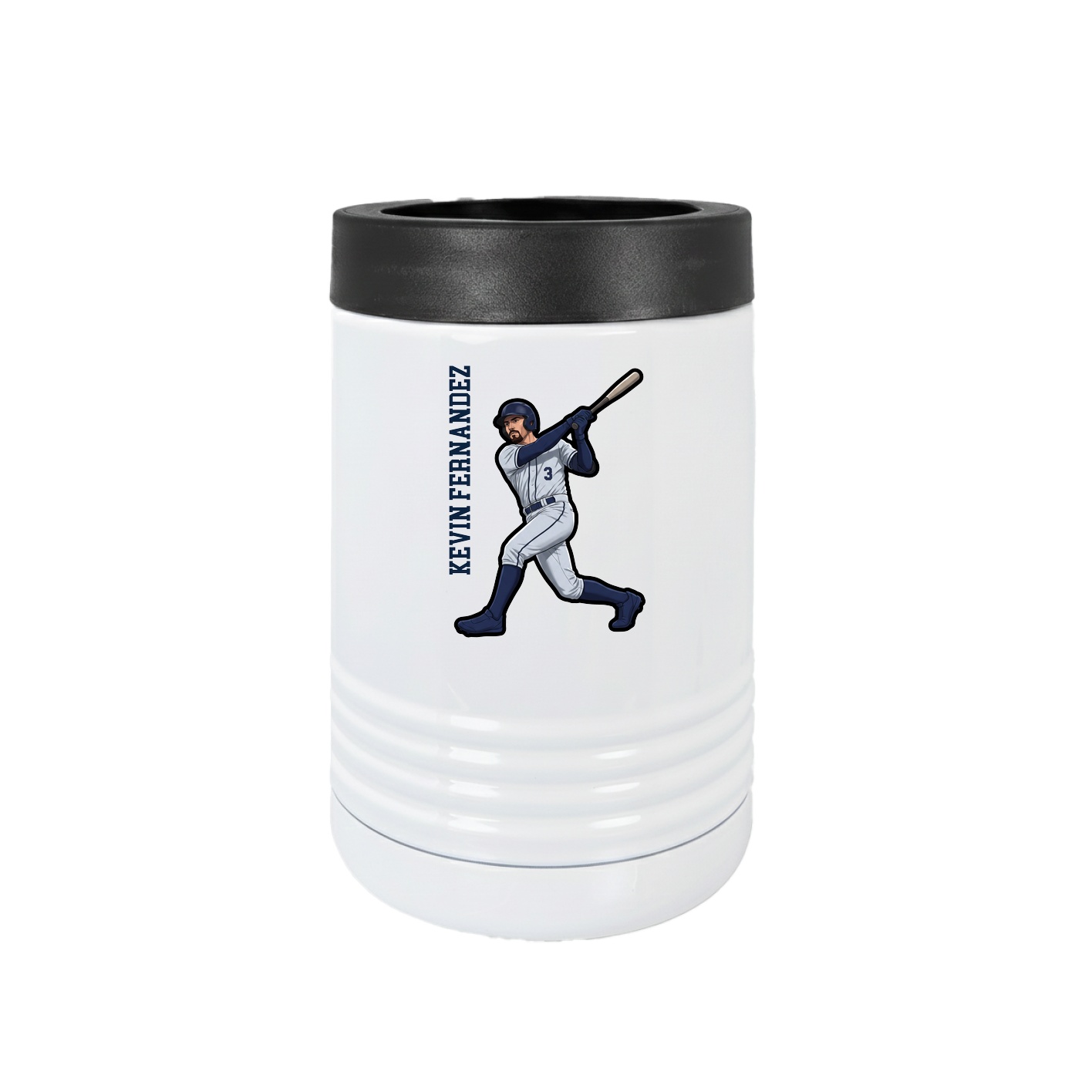 Beverage Holder — Name Vertical in White