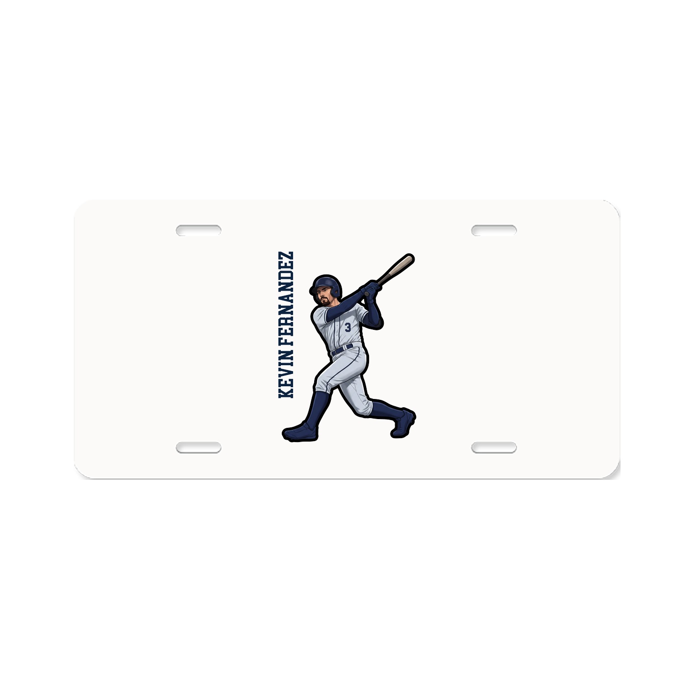 License Plate — Name Vertical in Classic