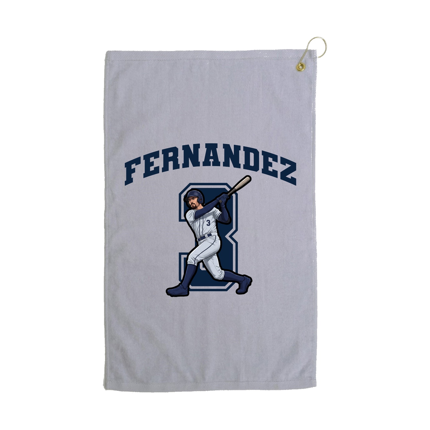 Golf Towel — Number in Grey