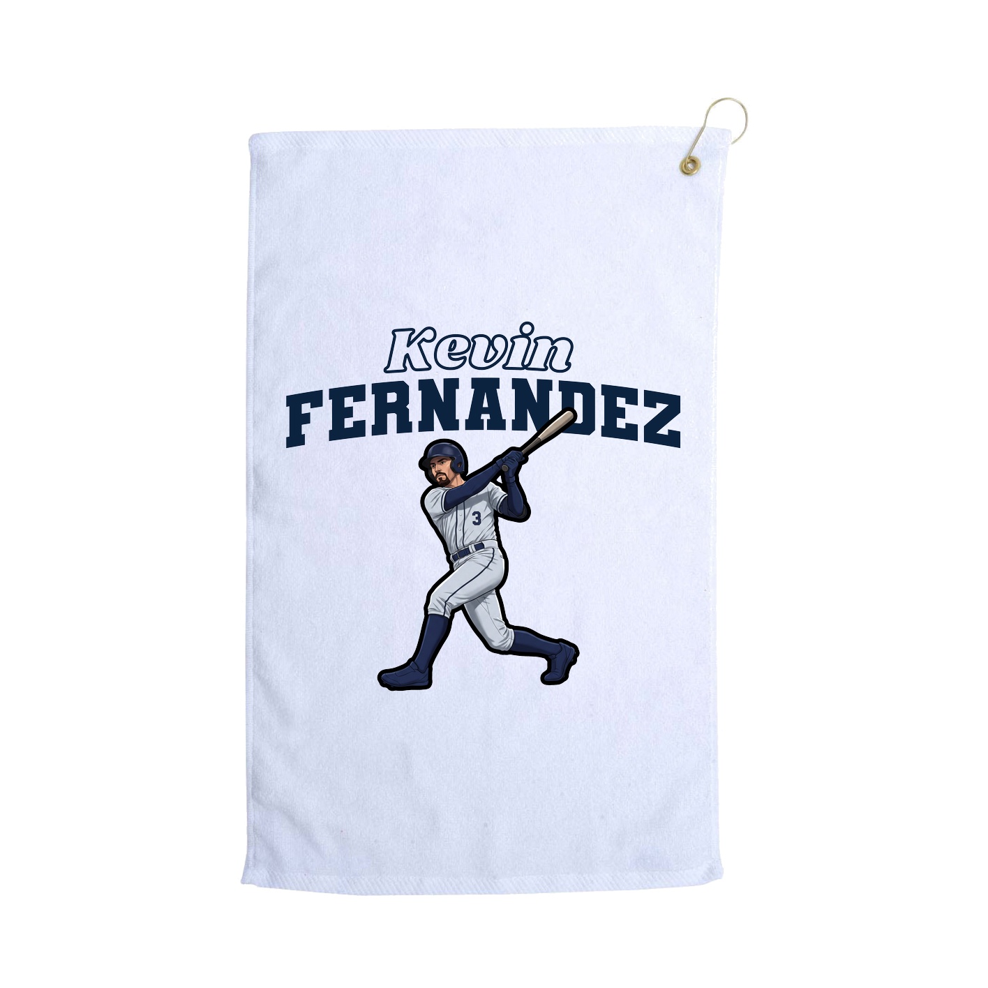 Golf Towel — Name Arch in White