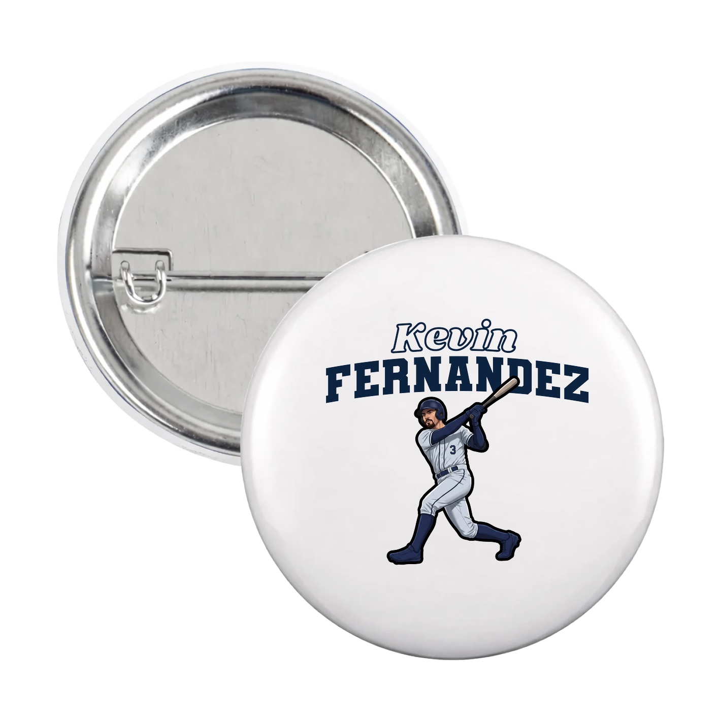 Game Day Button — Name Arch in White