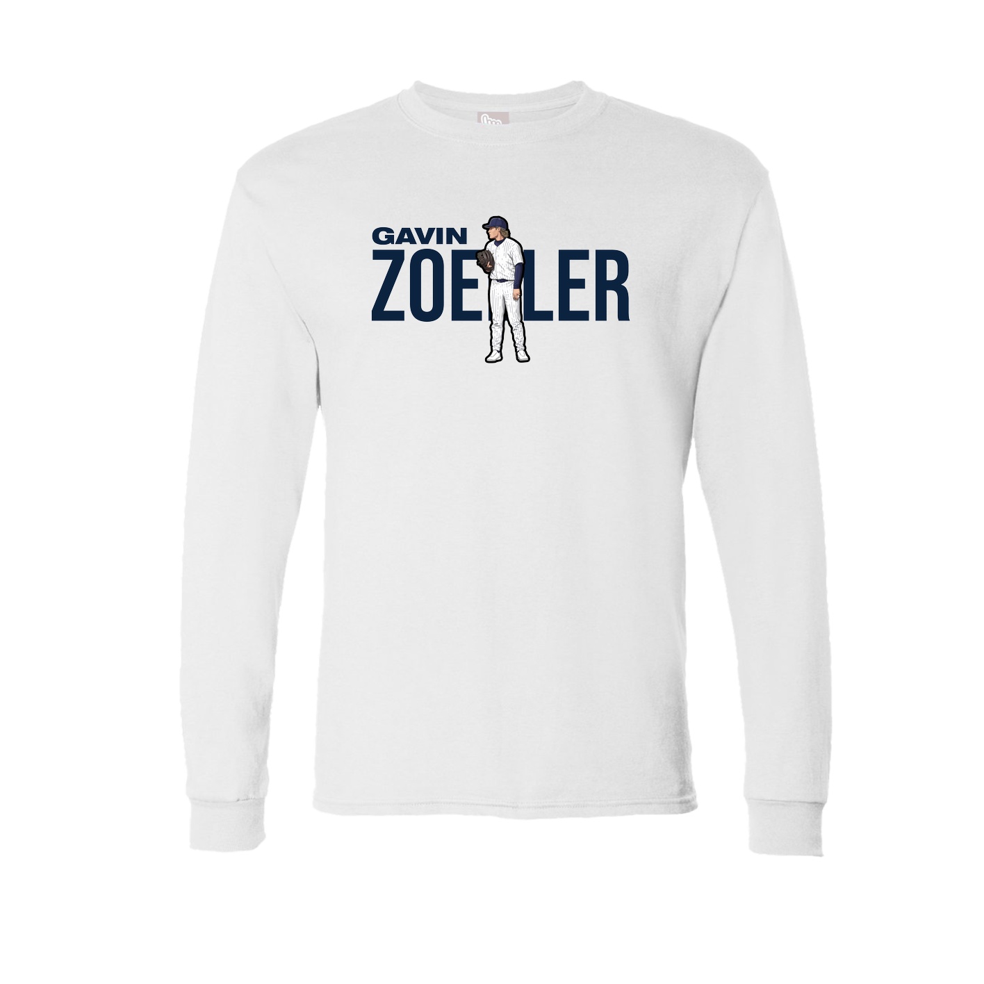 Long Sleeve Tee — Player Name in White