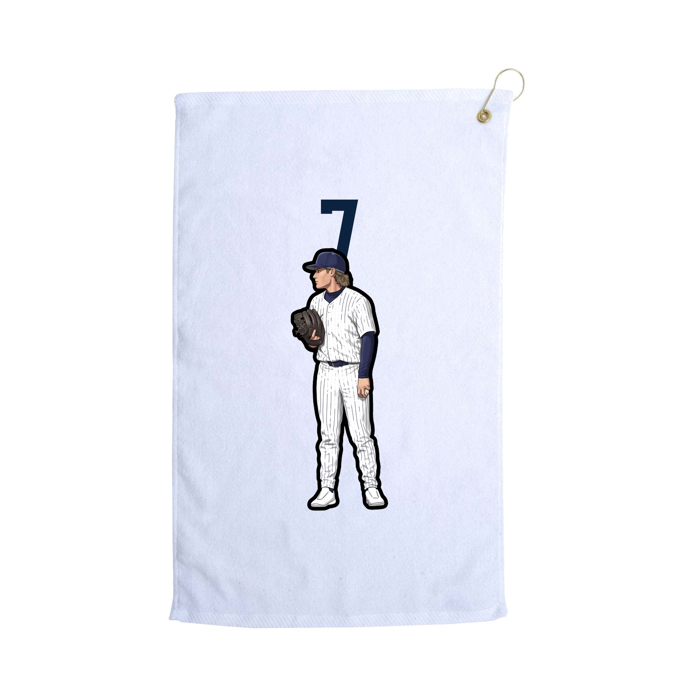 Golf Towel — Number Top in White