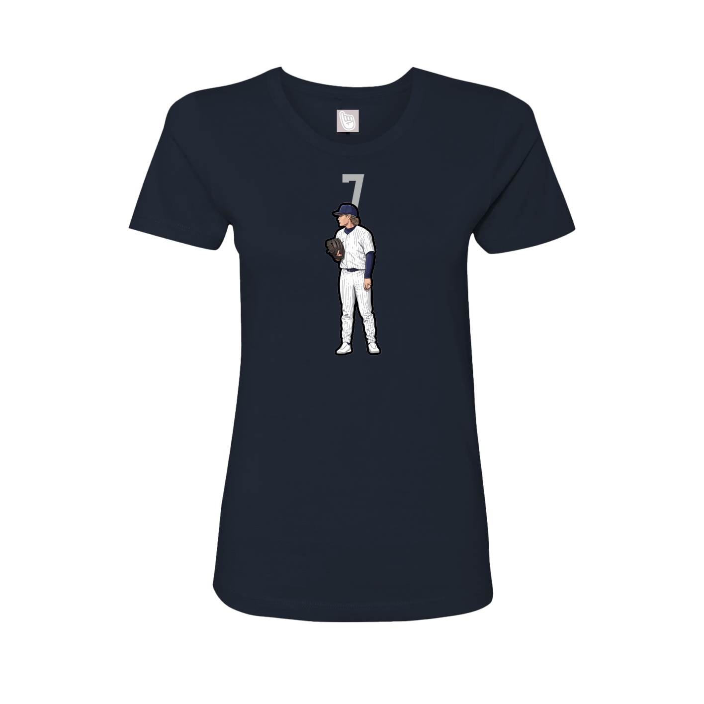 Fitted Women's Tee — Number Top in Navy