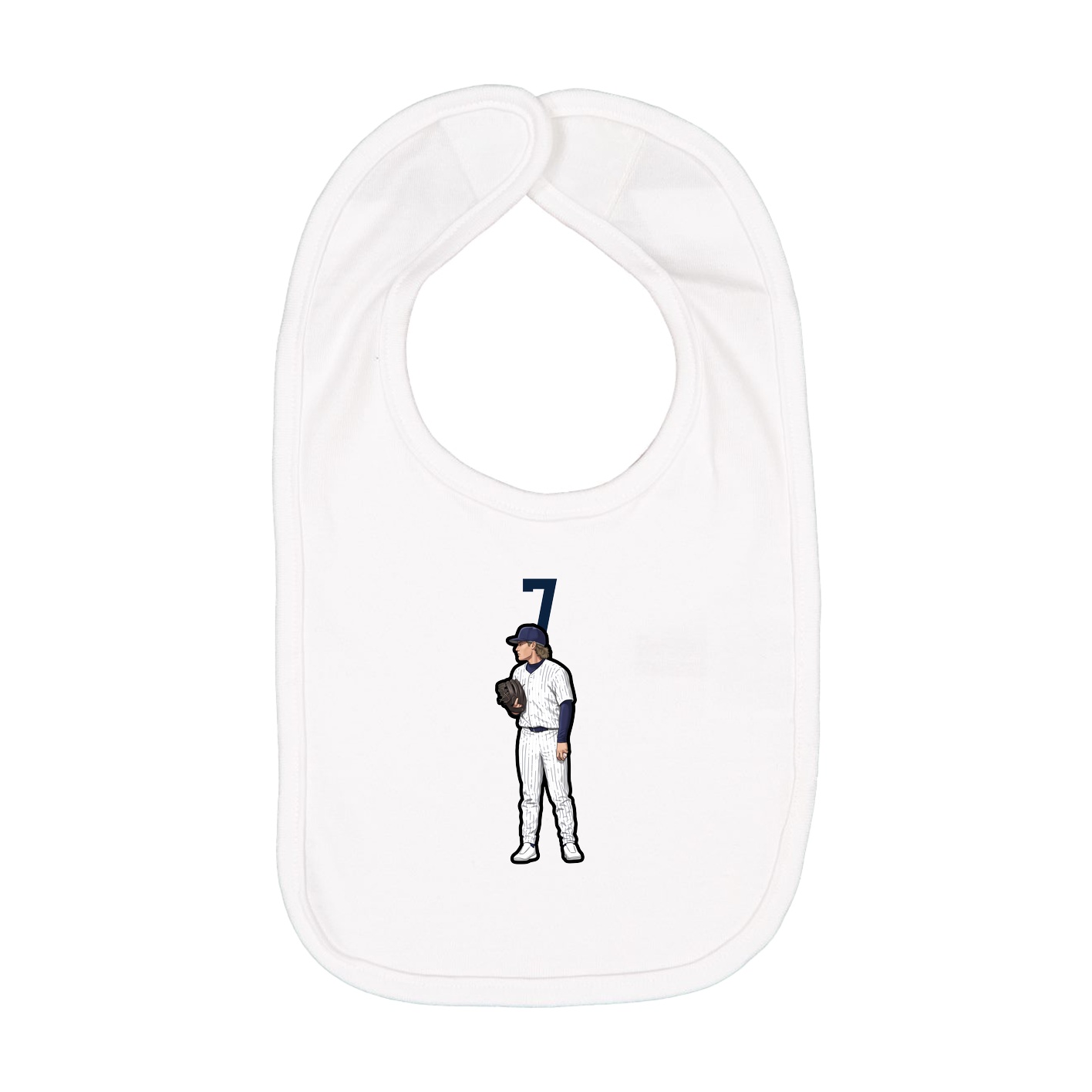 Infant Bib — Number Top in White