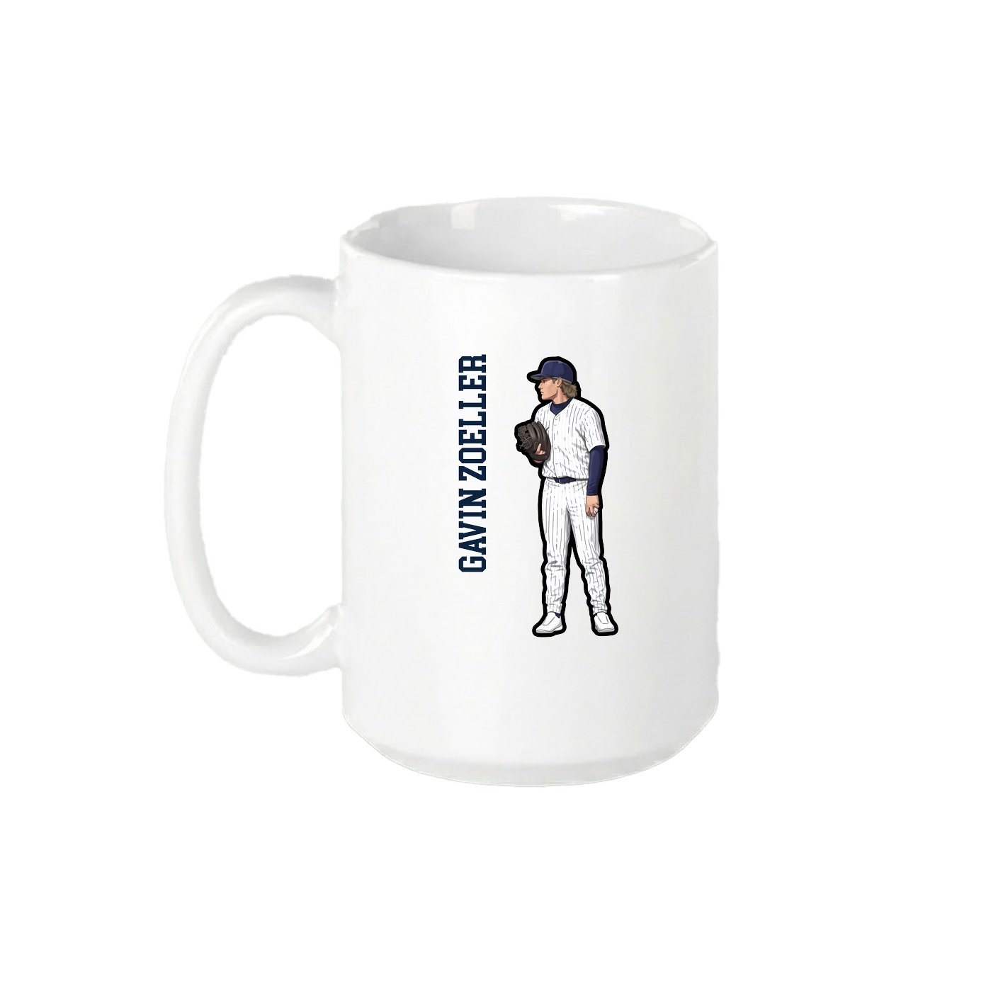 15oz Coffee Mug — Name Vertical in White