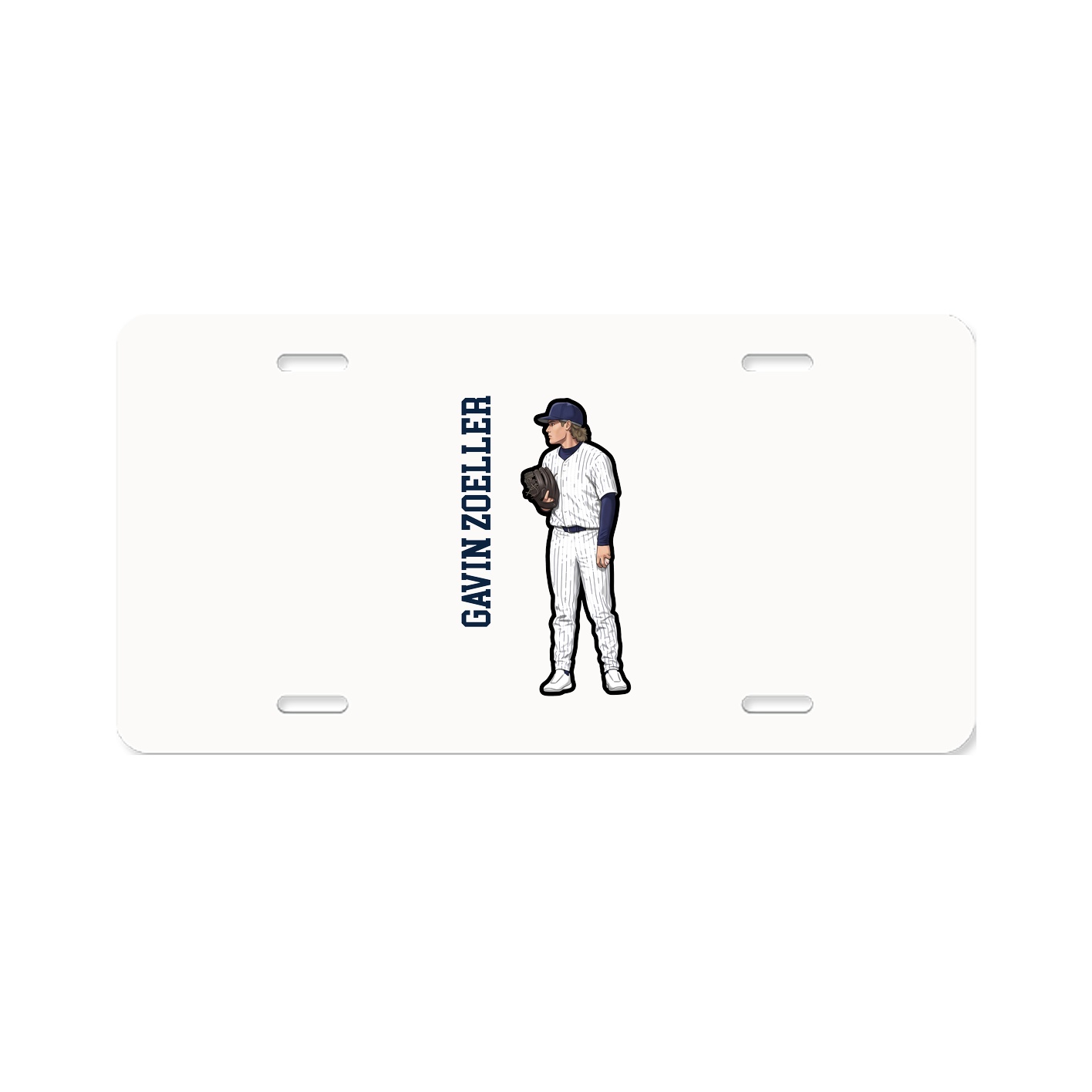 License Plate — Name Vertical in Classic