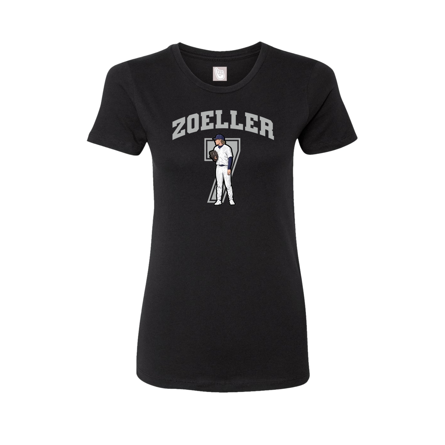 Fitted Women's Tee — Number in Black