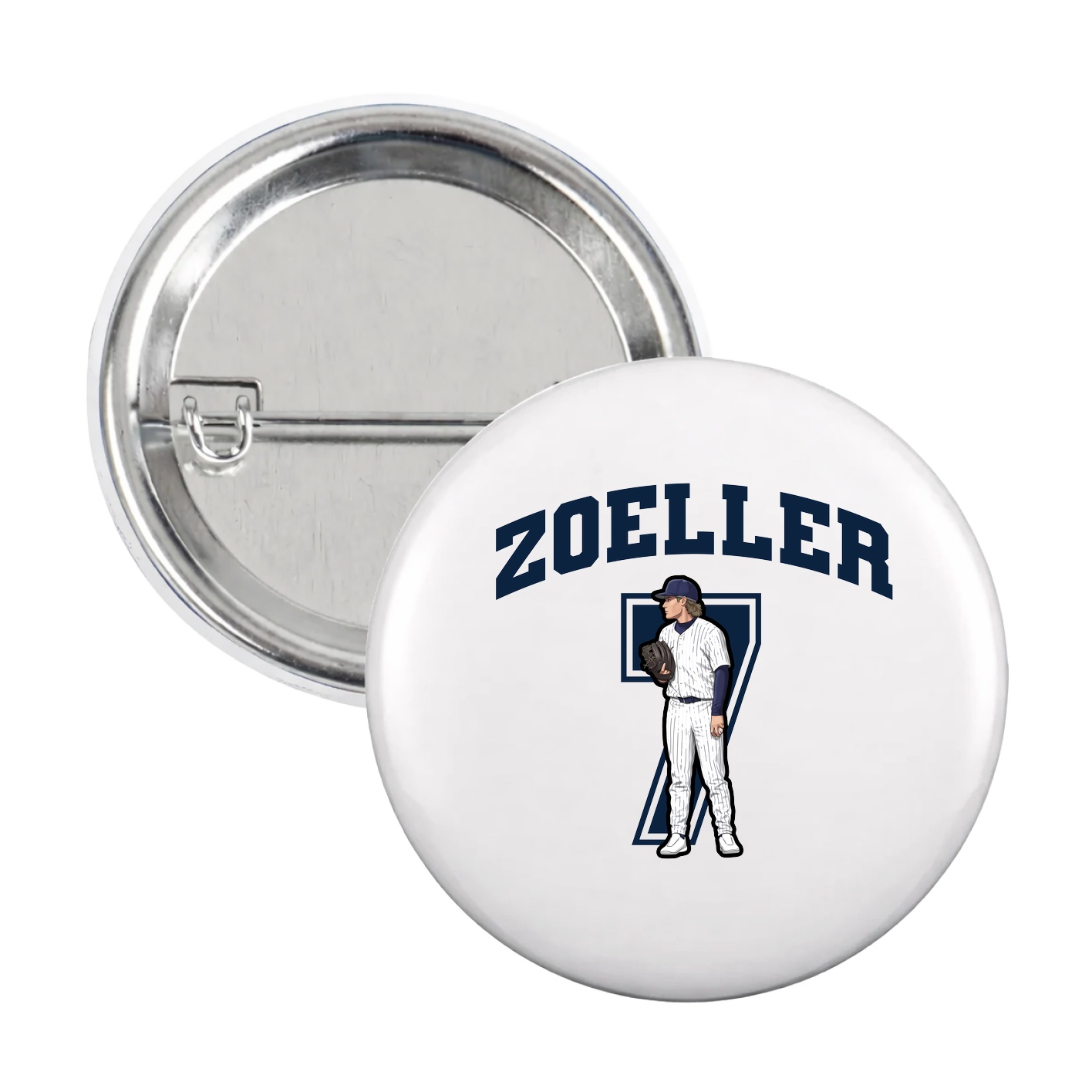 Game Day Button — Number in White