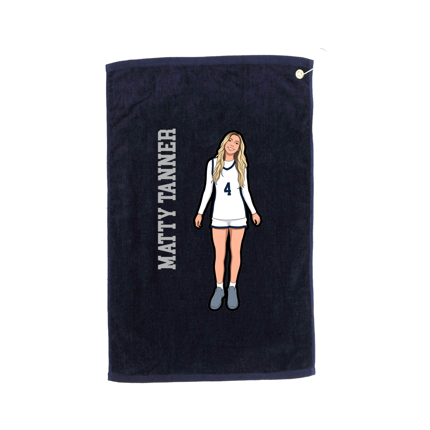 Golf Towel — Name Vertical in Navy