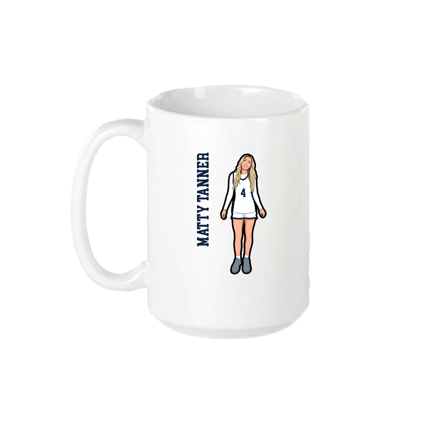 15oz Coffee Mug — Name Vertical in White