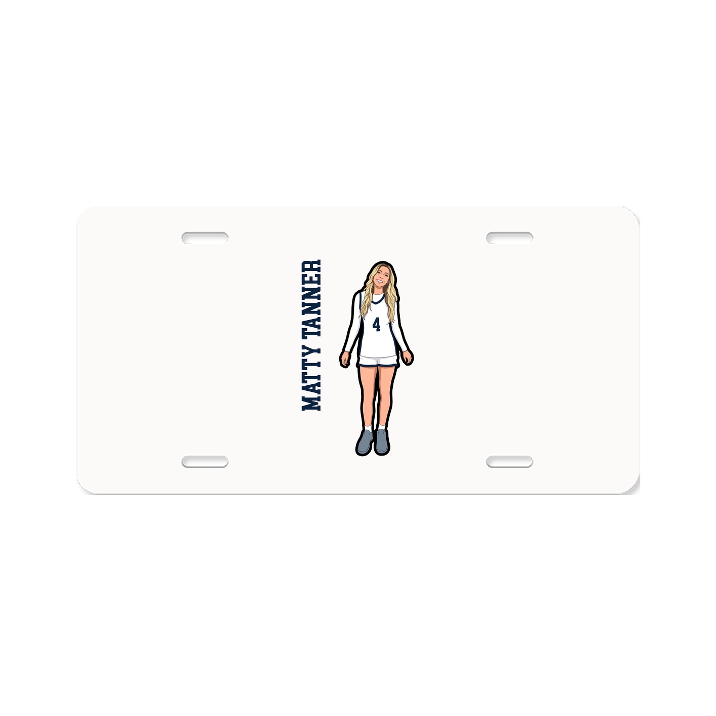 License Plate — Name Vertical in Classic