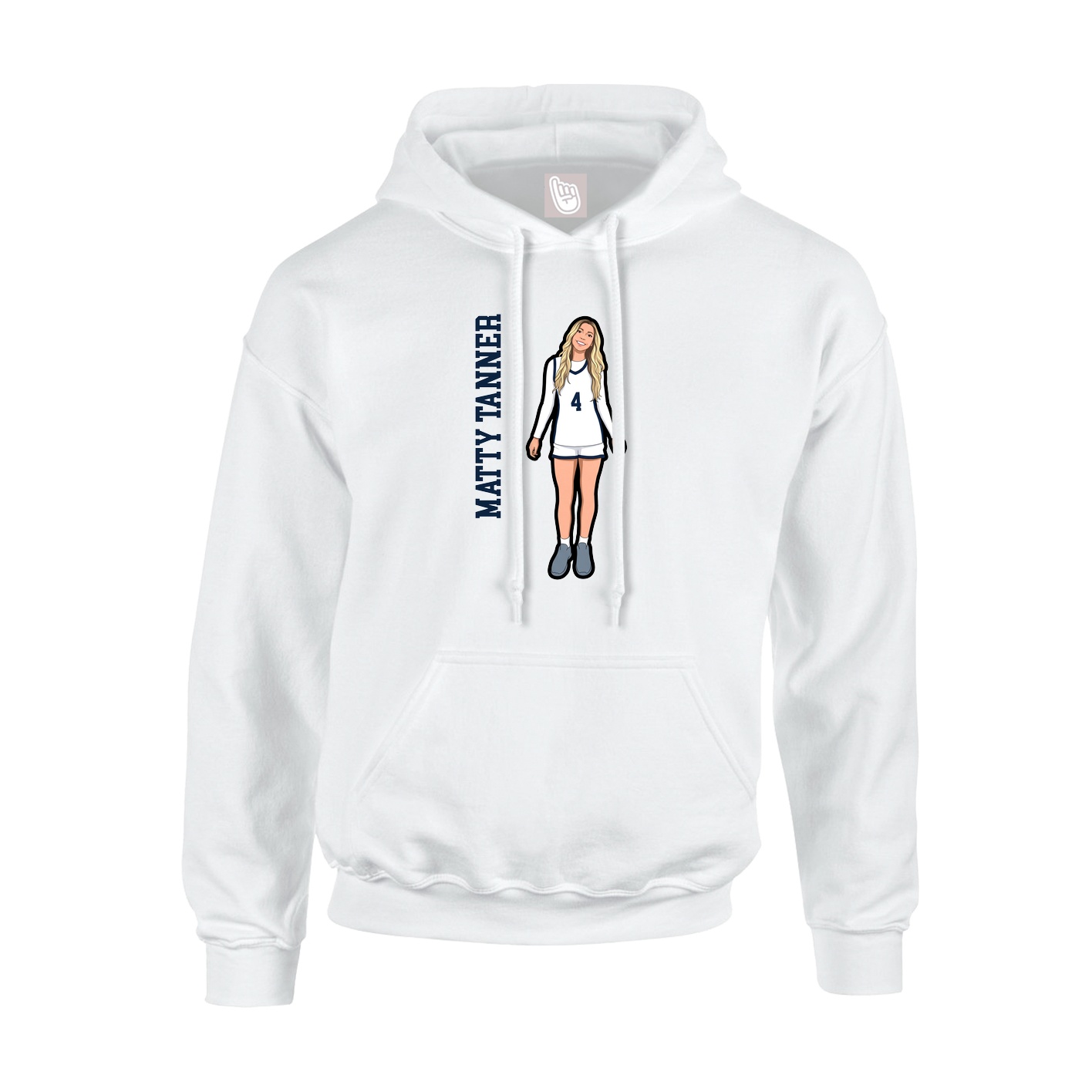 Hoodie — Name Vertical in White