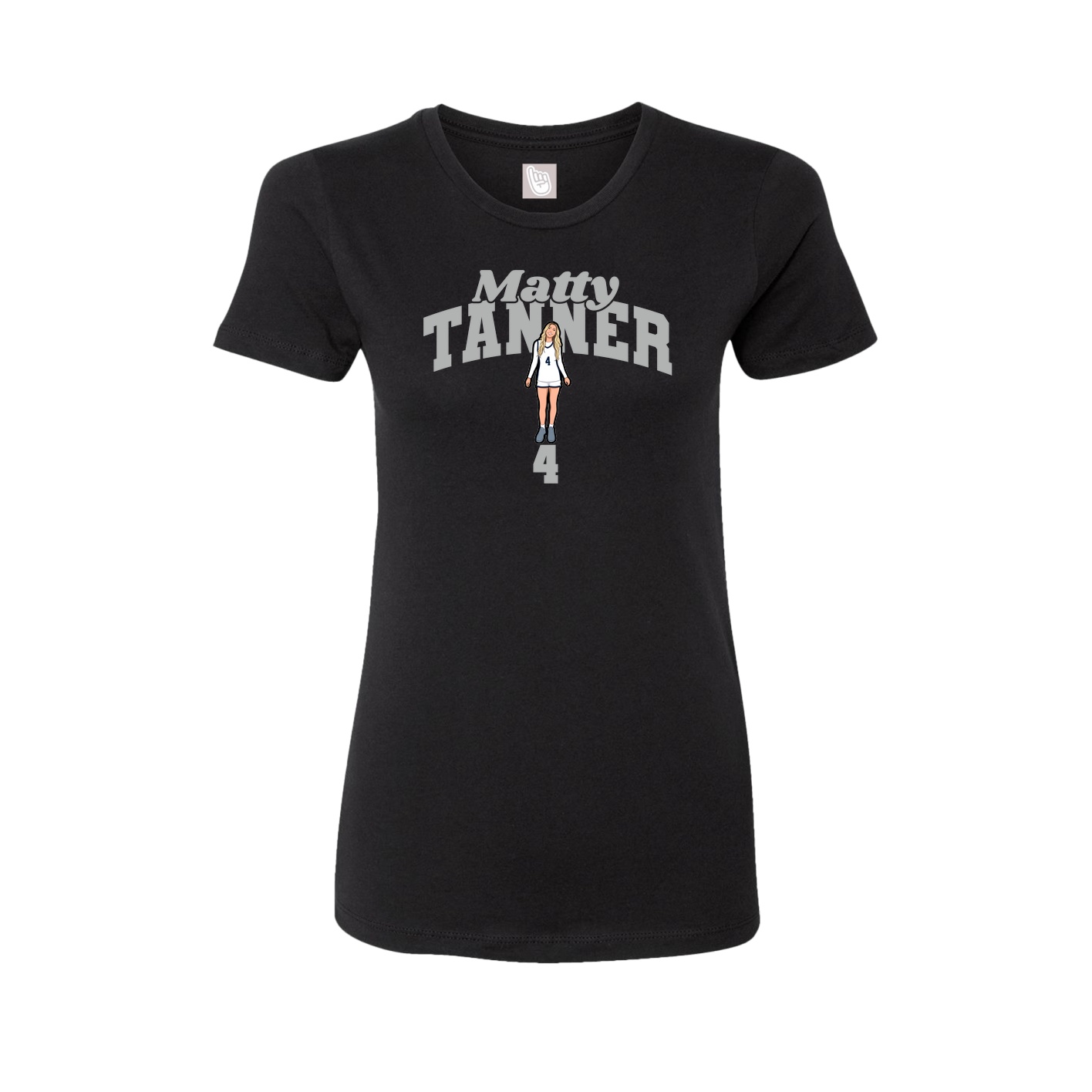 Fitted Women's Tee — Signature Arch in Black