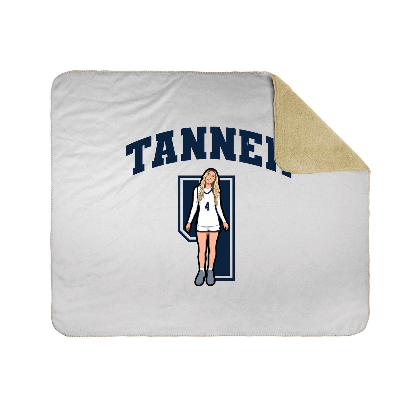 Throw Blanket — Number in White
