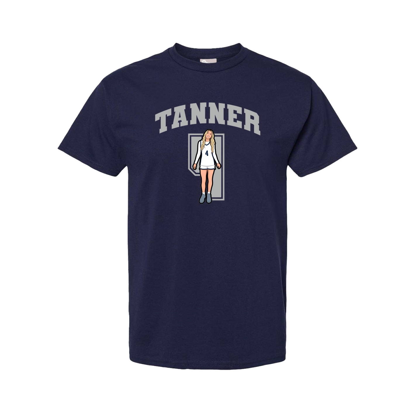 Youth Tee — Number in Navy