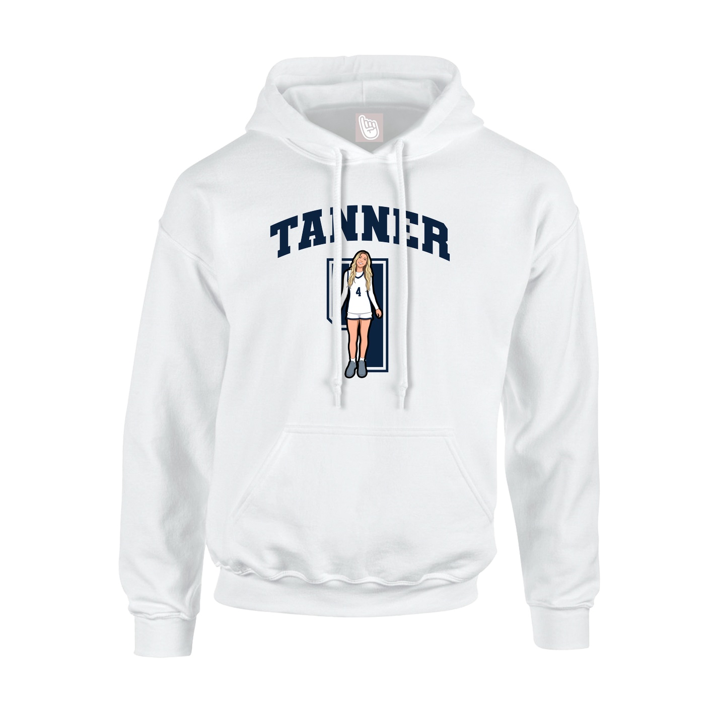 Hoodie — Number in White