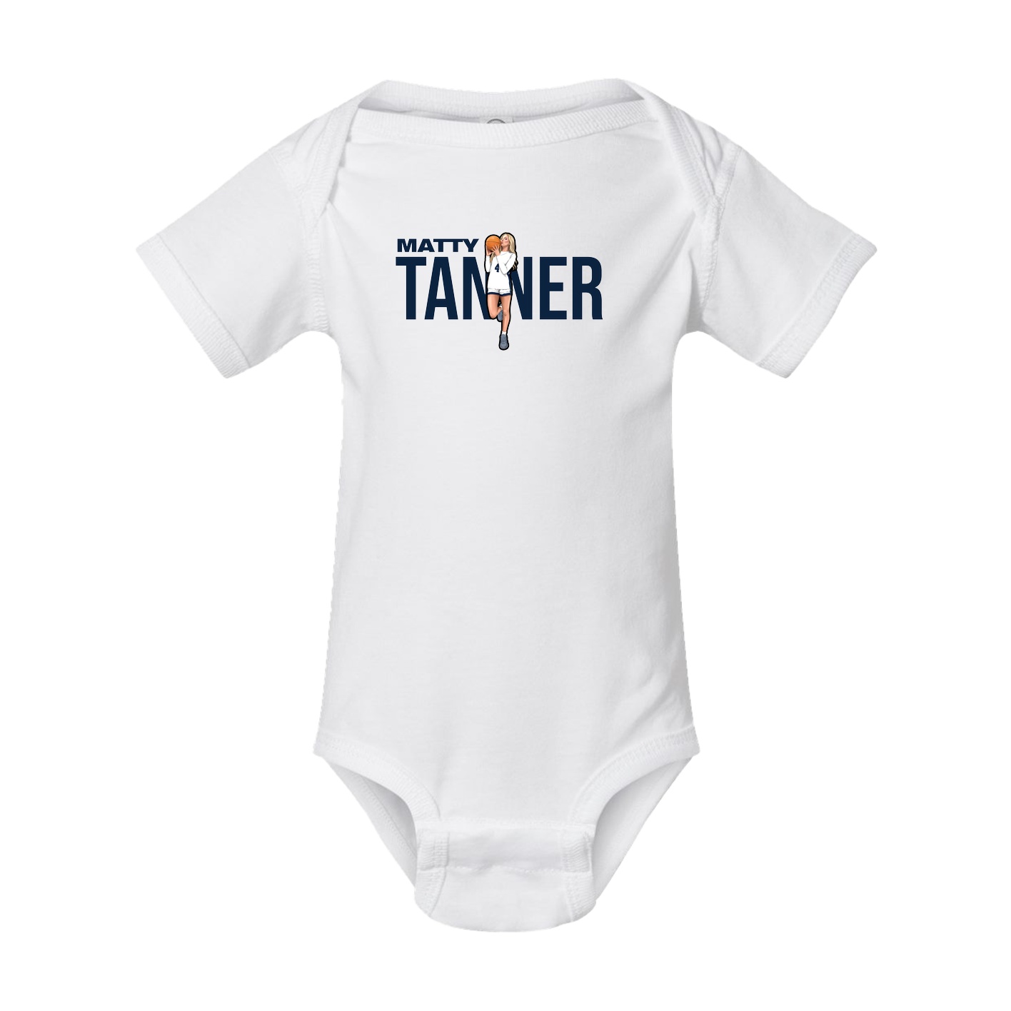 Baby Onesie — Player Name in White