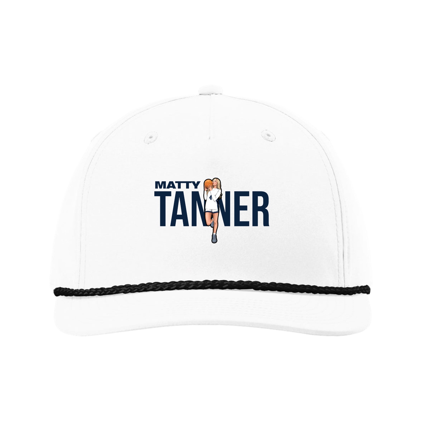 Five-Panel Classic Rope Cap — Player Name in White