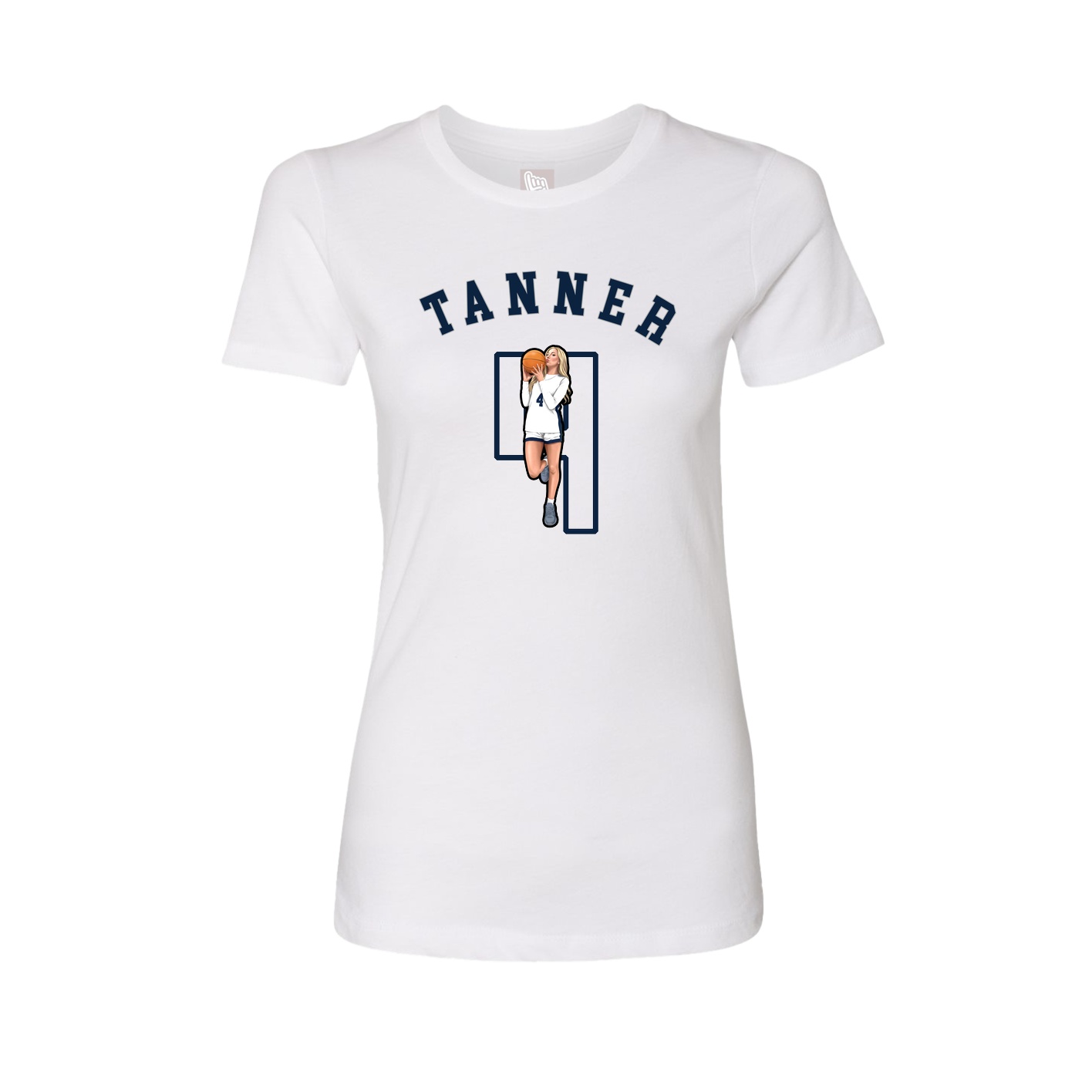 Fitted Women's Tee — Shirsey Arch in White