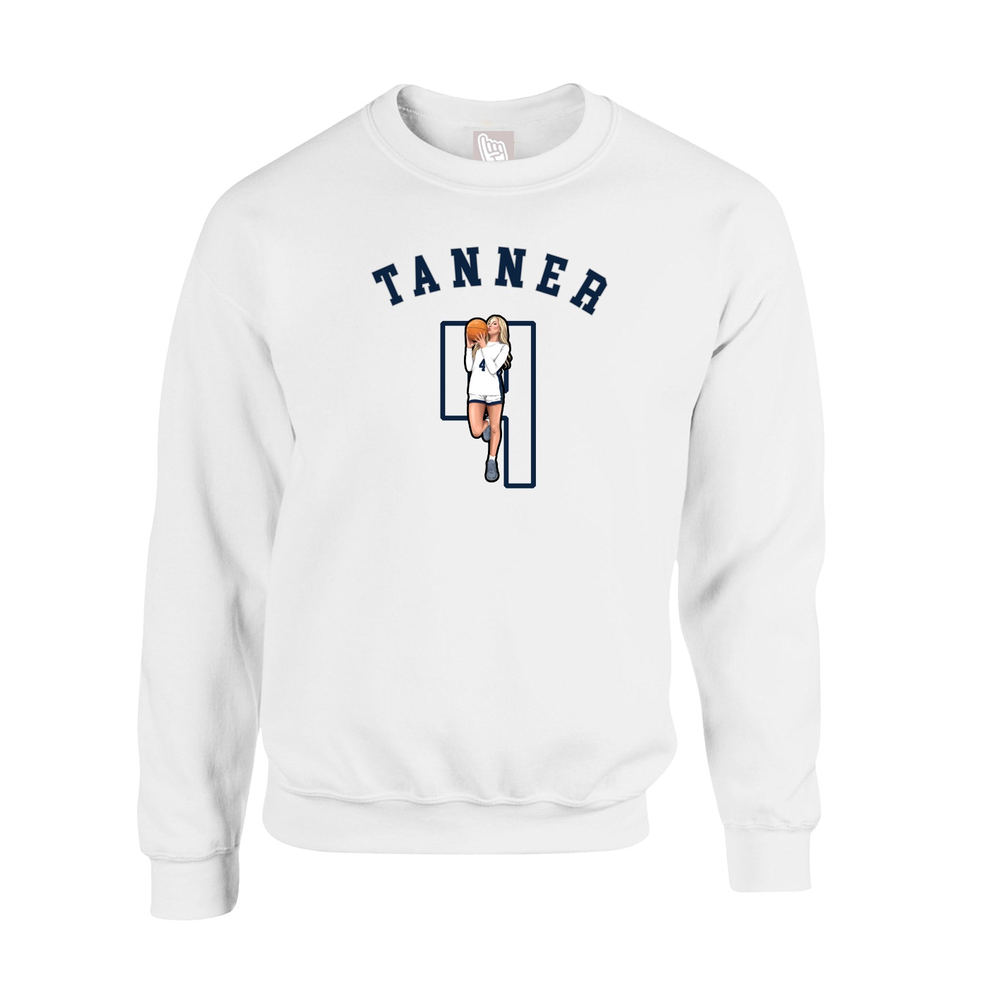 Fleece Crew — Shirsey Arch in White