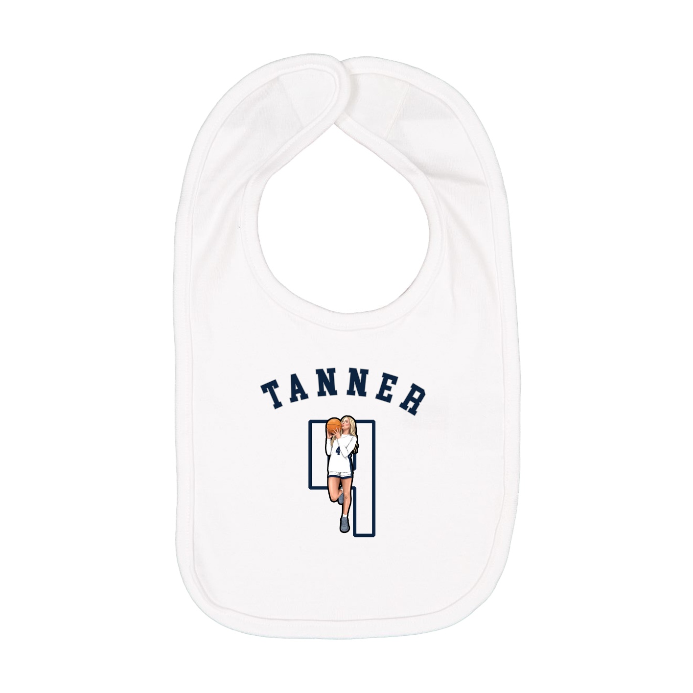 Infant Bib — Shirsey Arch in White