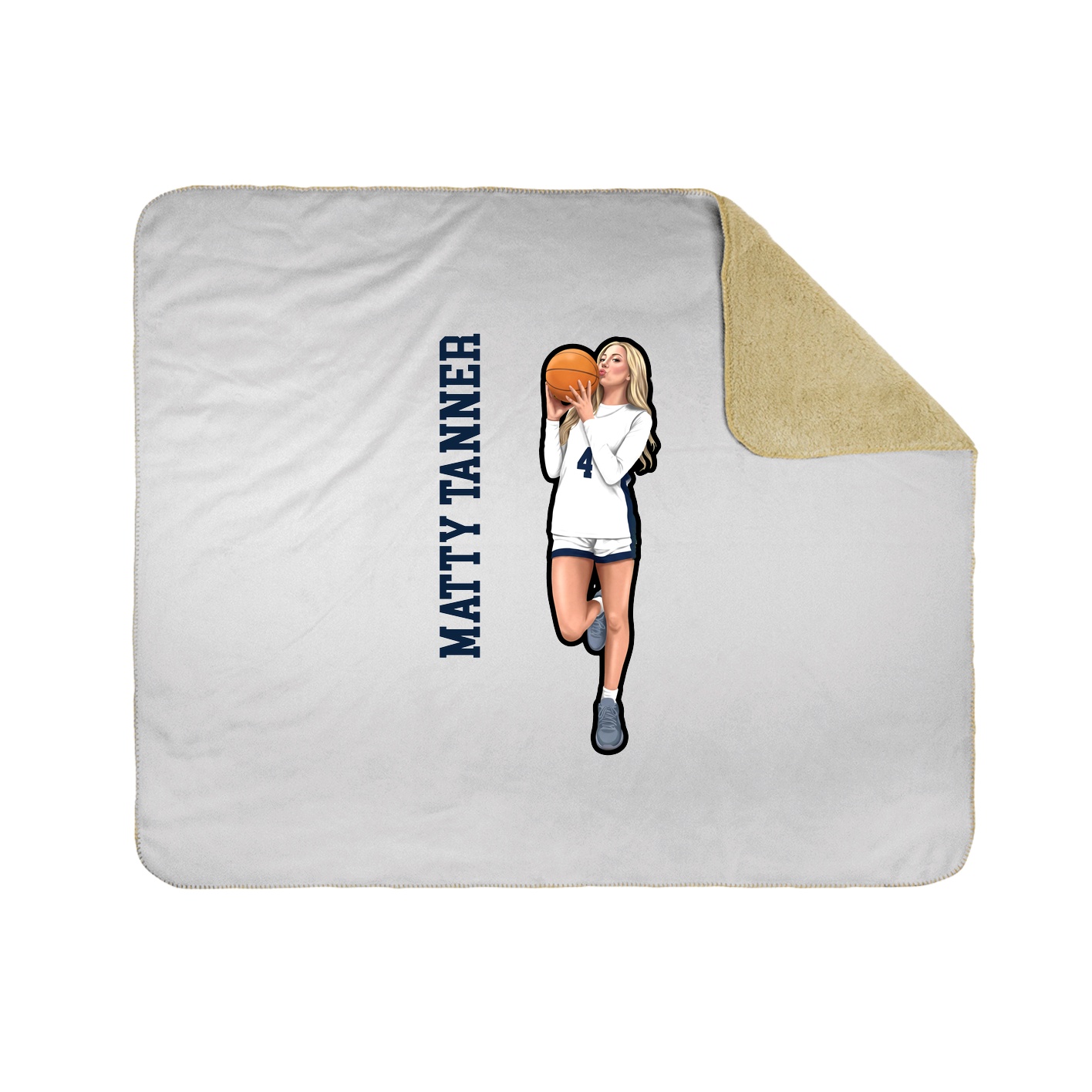 Throw Blanket — Name Vertical in White
