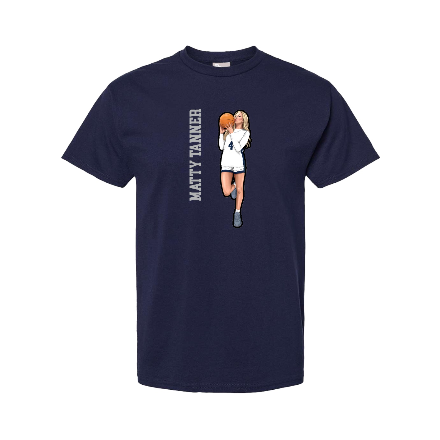 Youth Tee — Name Vertical in Navy