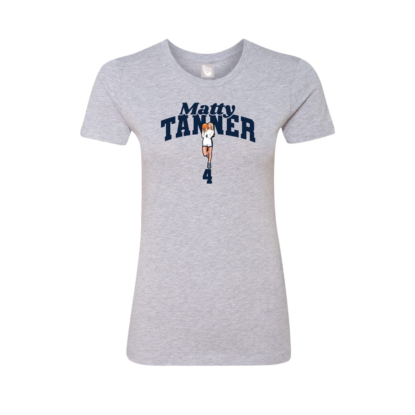 Fitted Women's Tee — Signature Arch in Grey