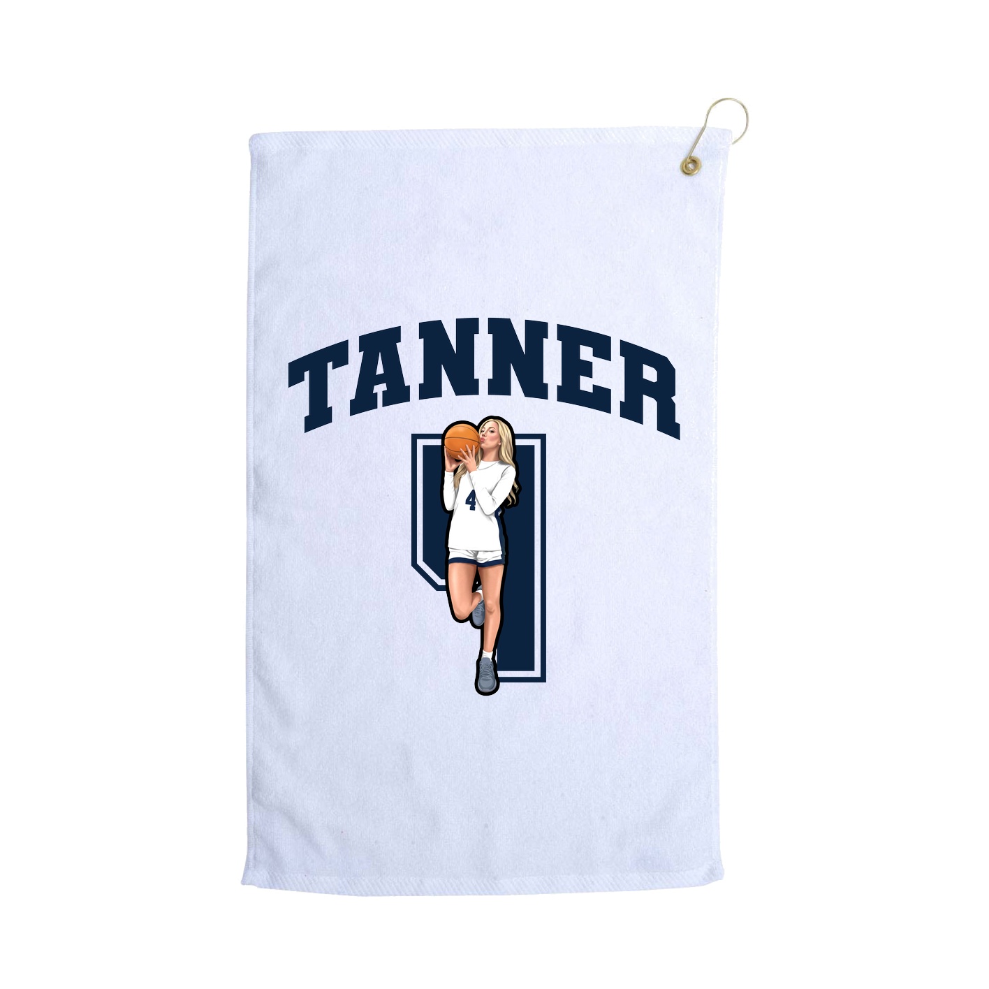 Golf Towel — Number in White