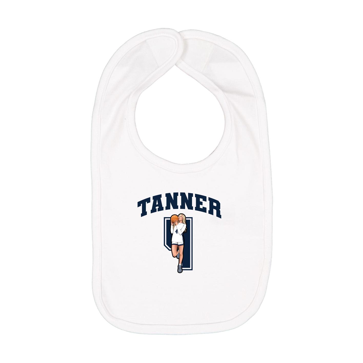 Infant Bib — Number in White