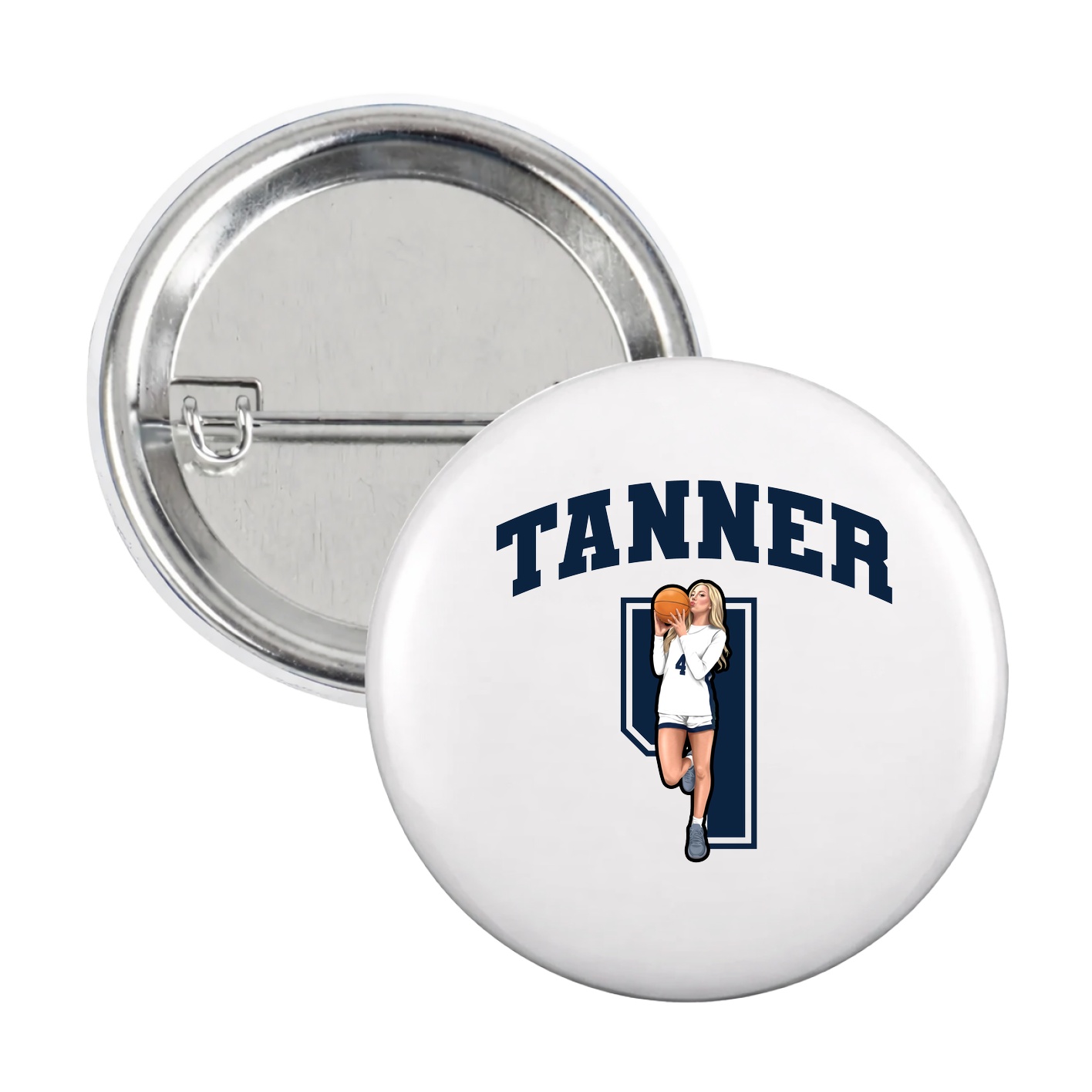 Game Day Button — Number in White