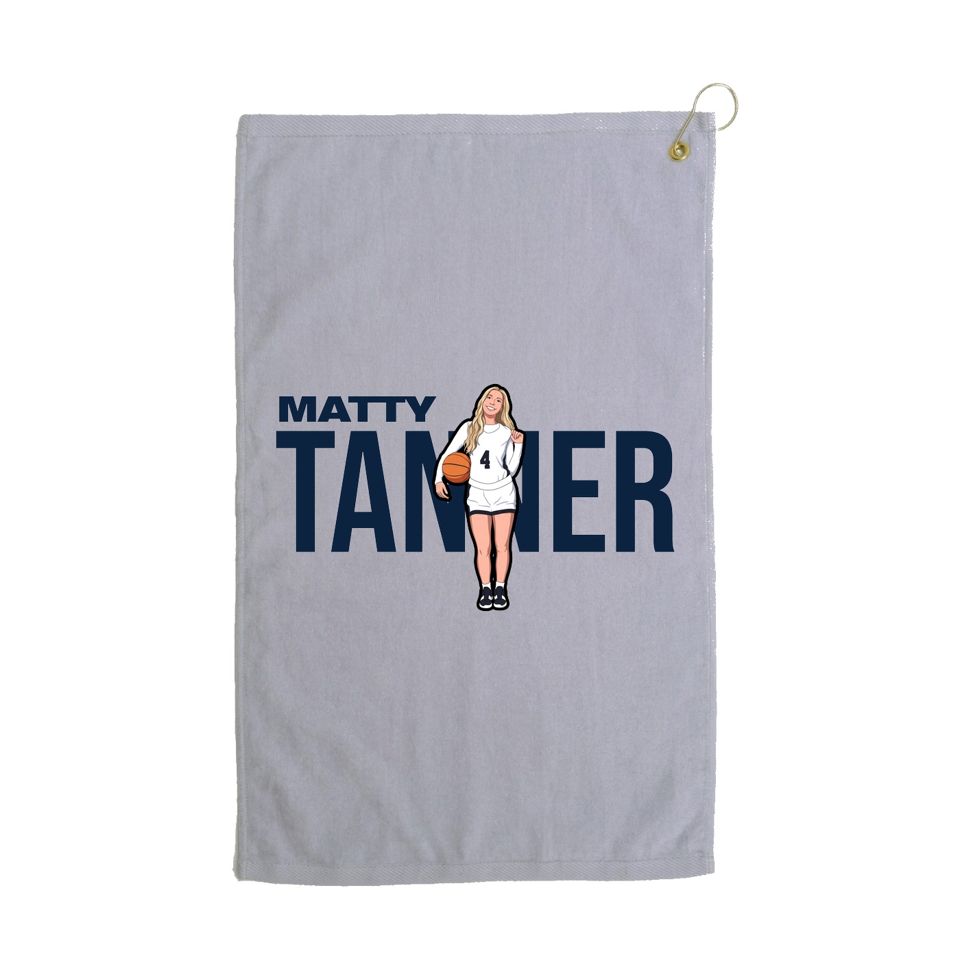 Golf Towel — Player Name in Grey
