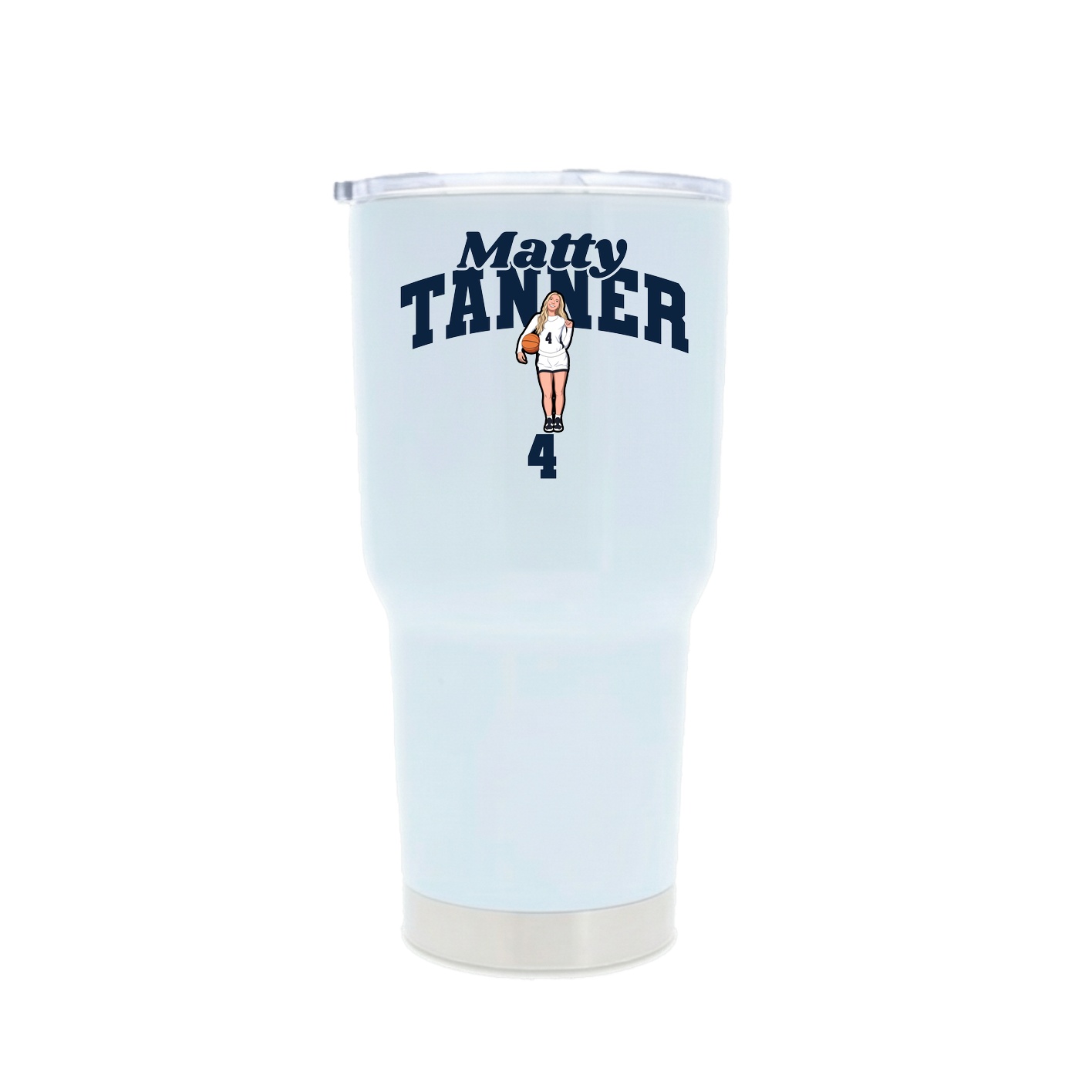 30oz Stainless Steel Tumbler — Signature Arch in White