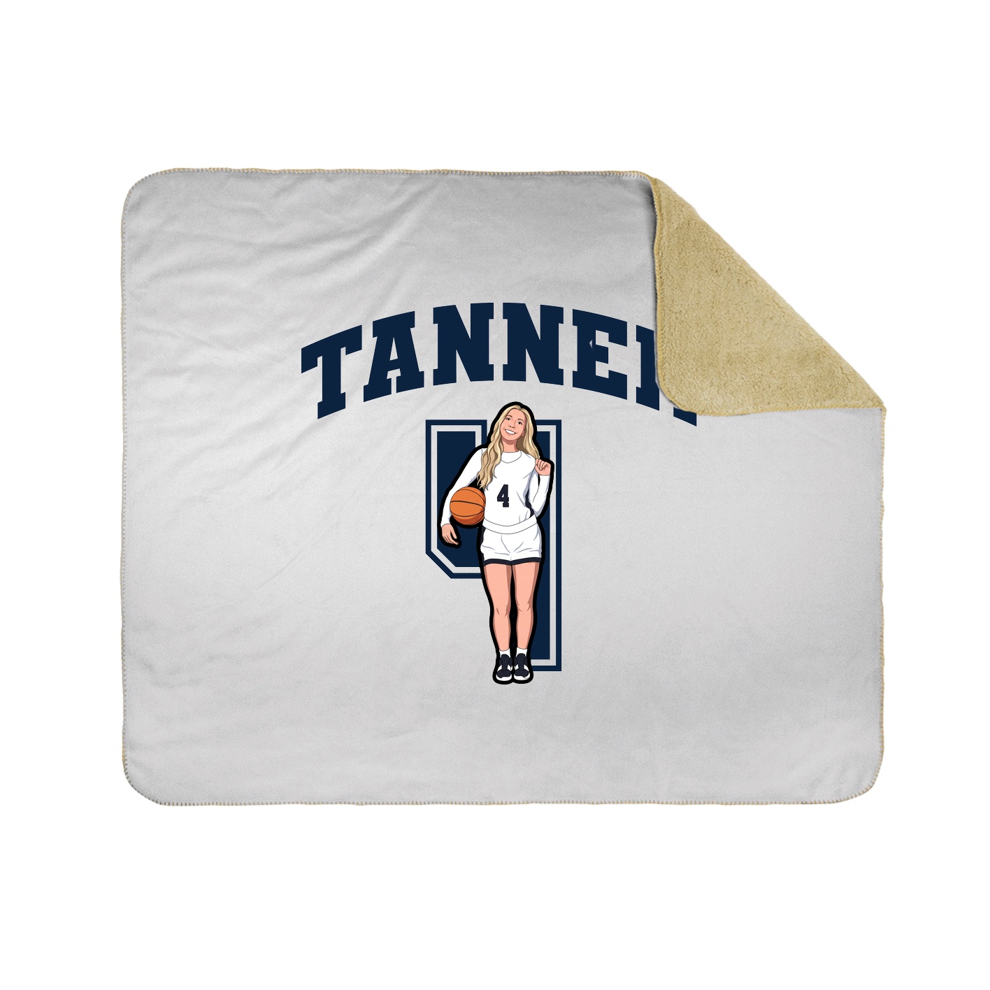 Throw Blanket — Number in White
