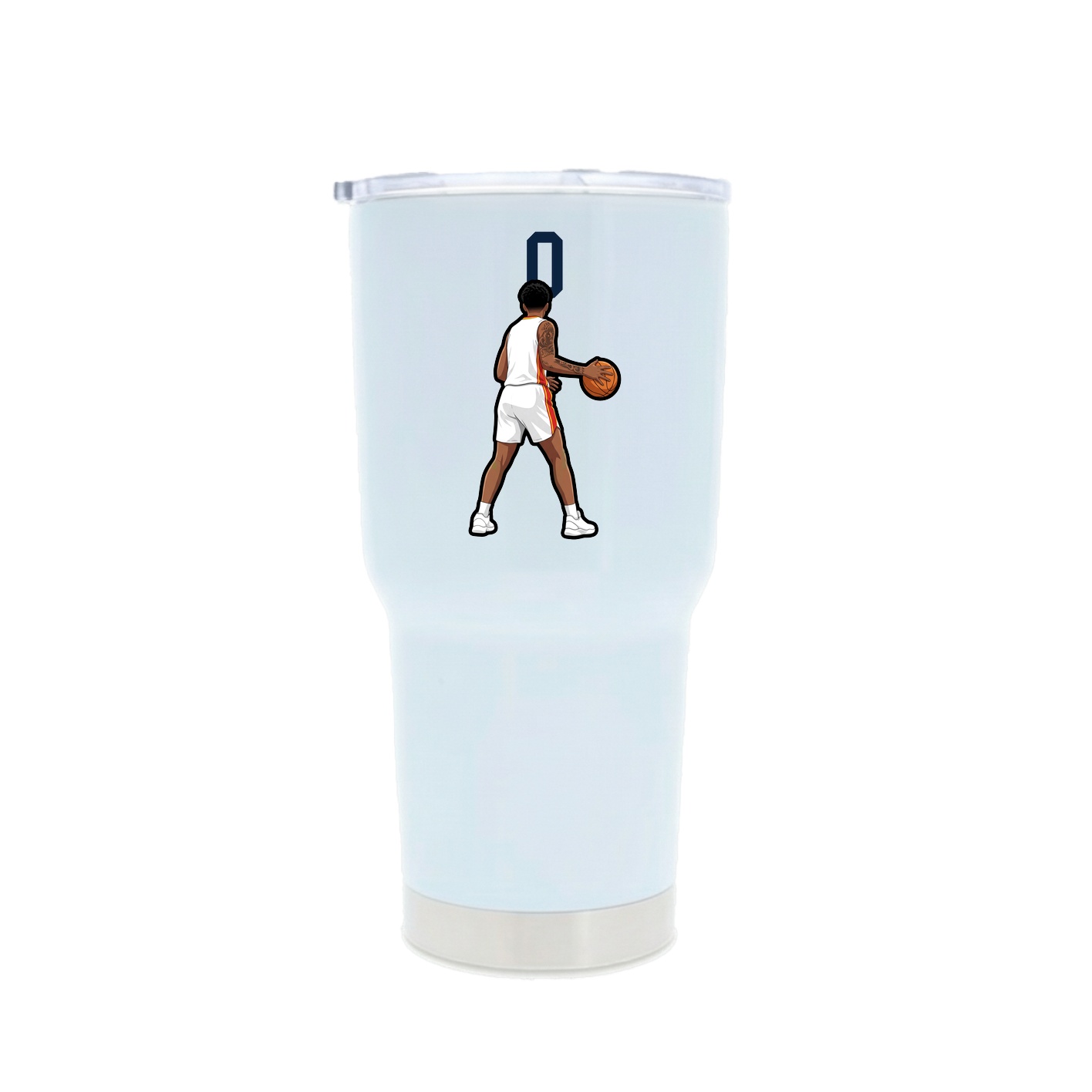 30oz Stainless Steel Tumbler — Number Top in White