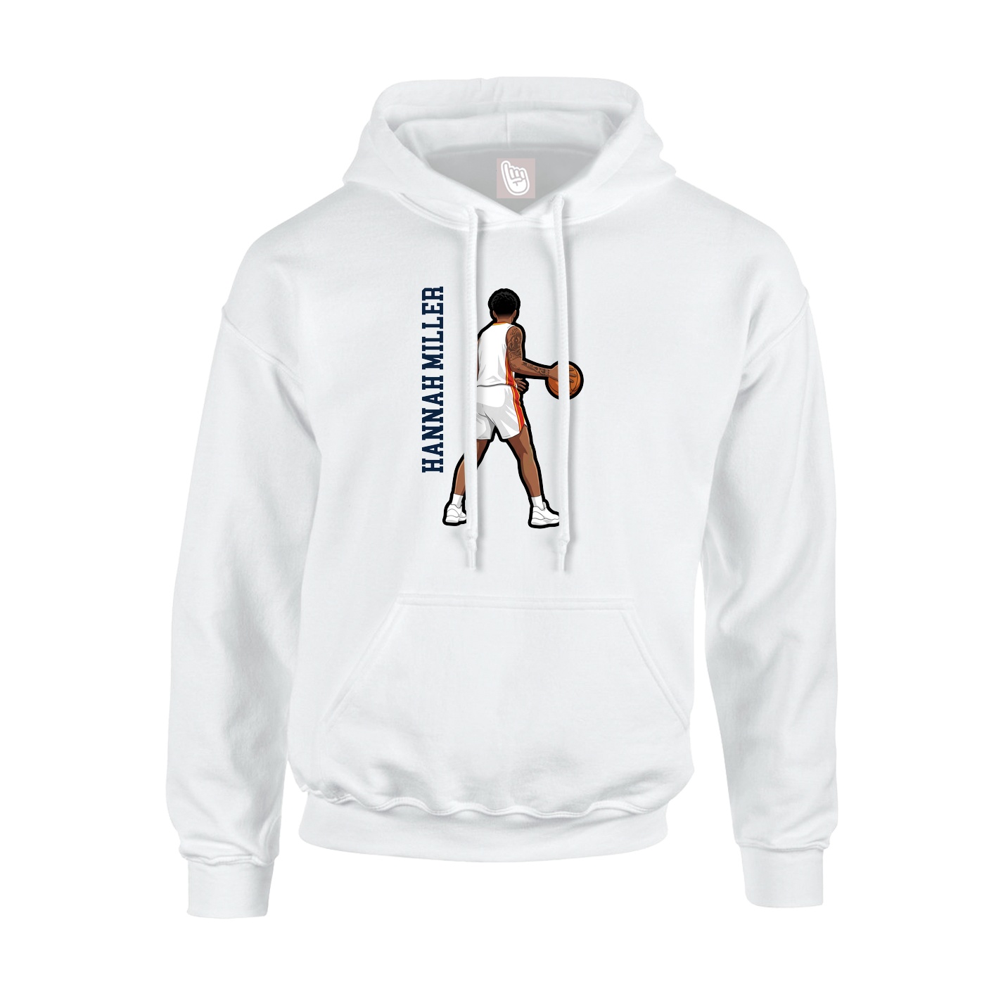 Hoodie — Name Vertical in White
