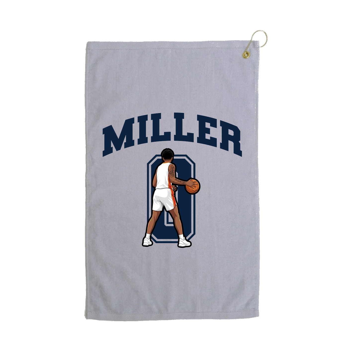 Golf Towel — Number in Grey