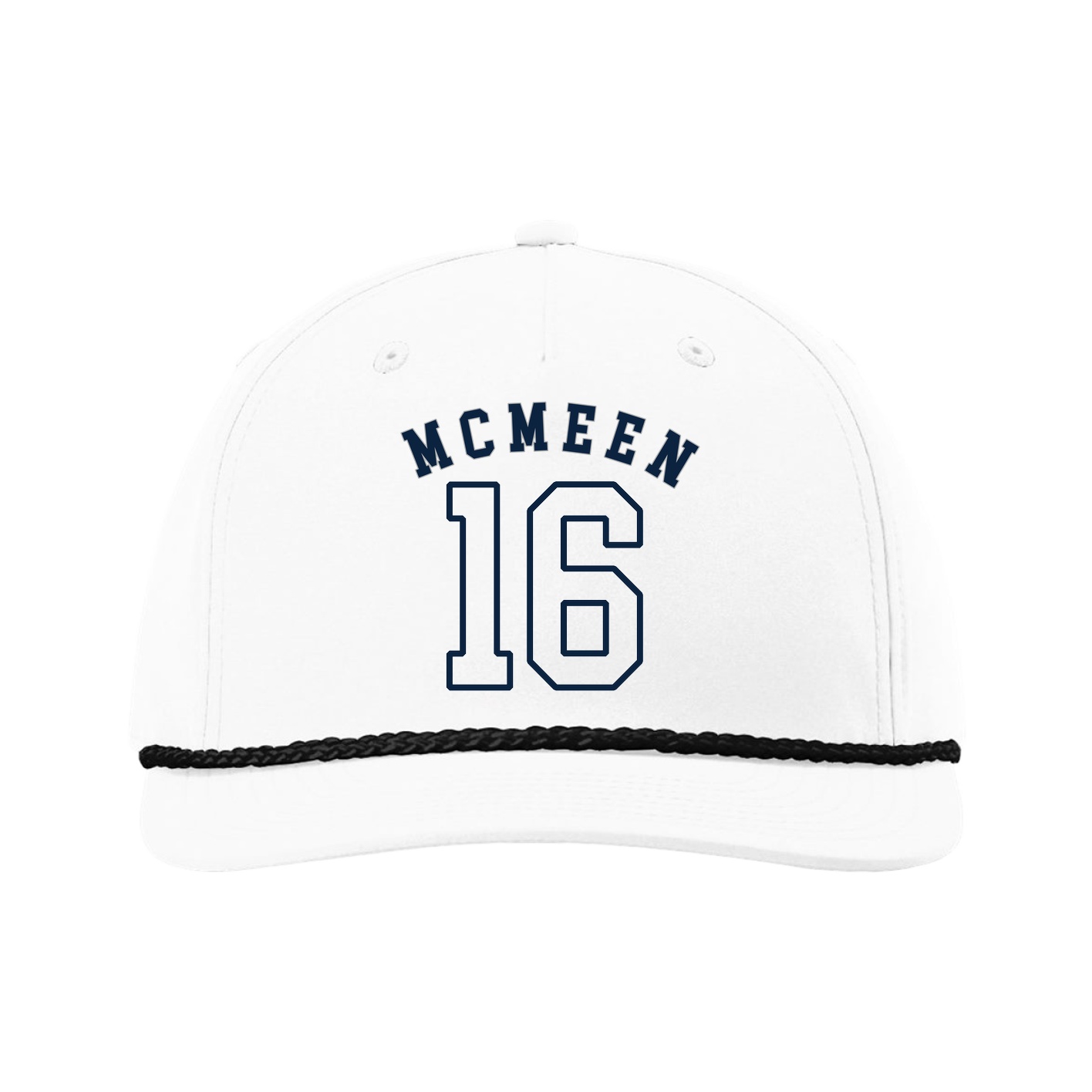 Five-Panel Classic Rope Cap — Shirsey Arch in White