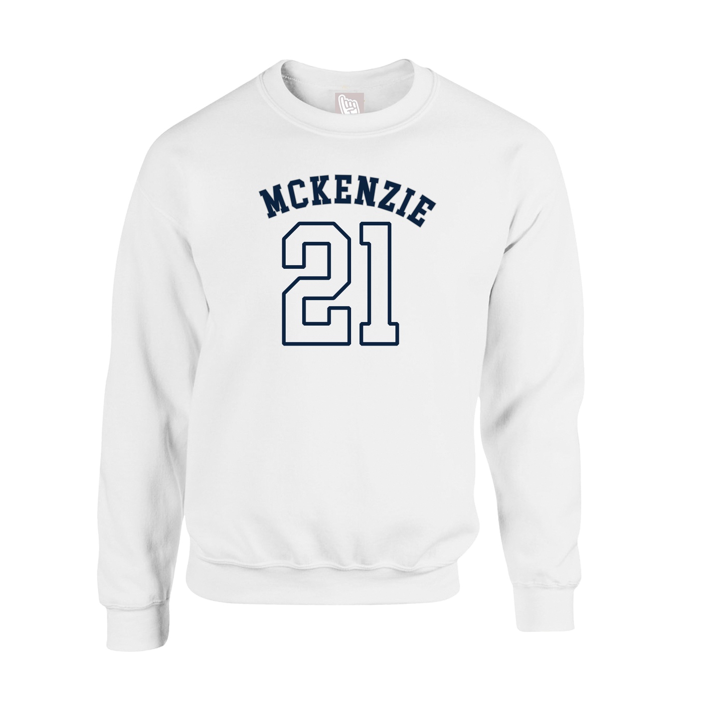 Fleece Crew — Shirsey Arch in White
