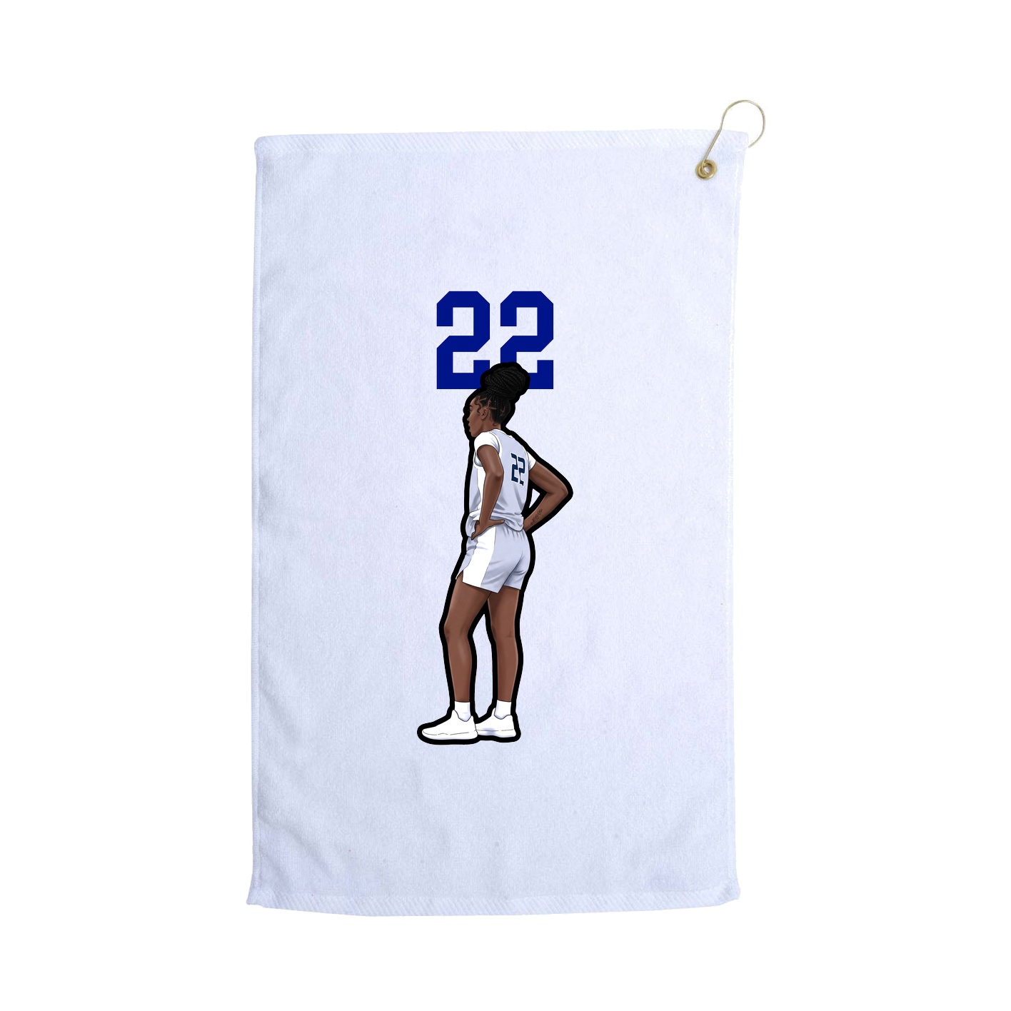 Golf Towel — Number Top in White