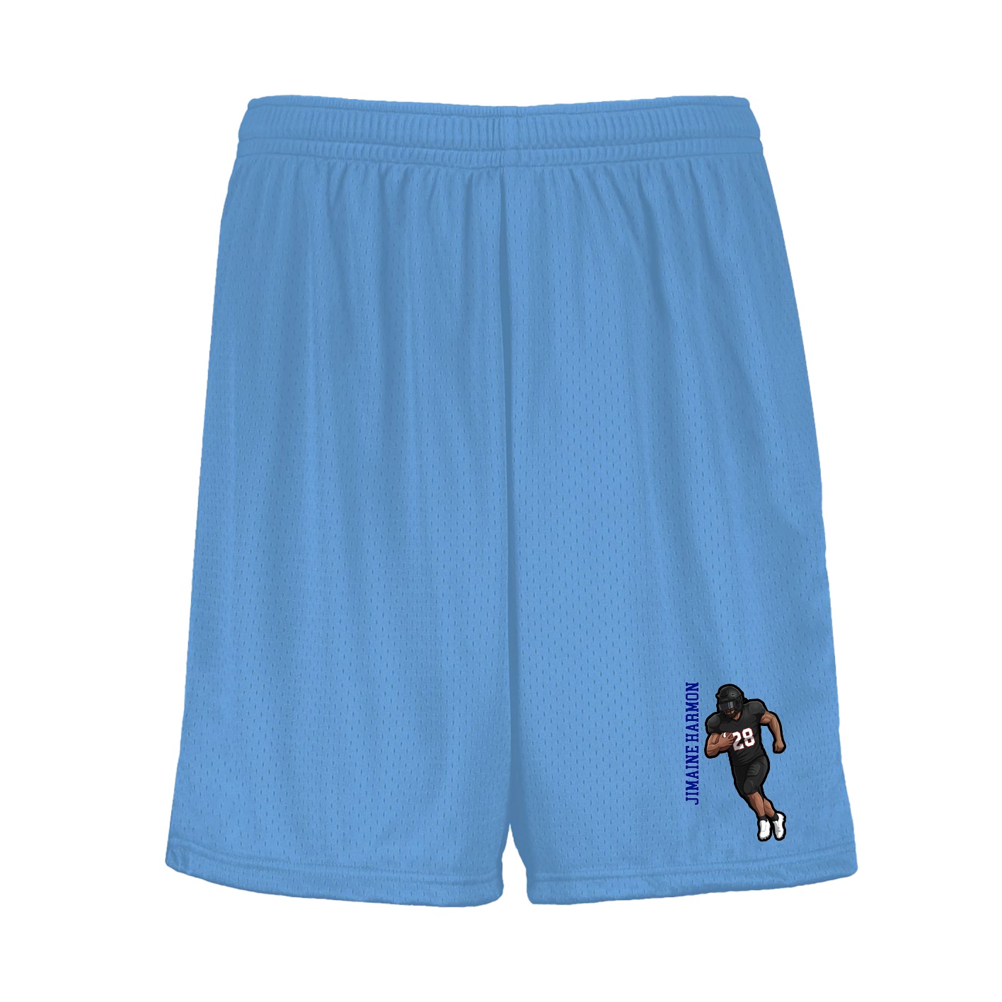 Shorts — Name Vertical in Light Blue