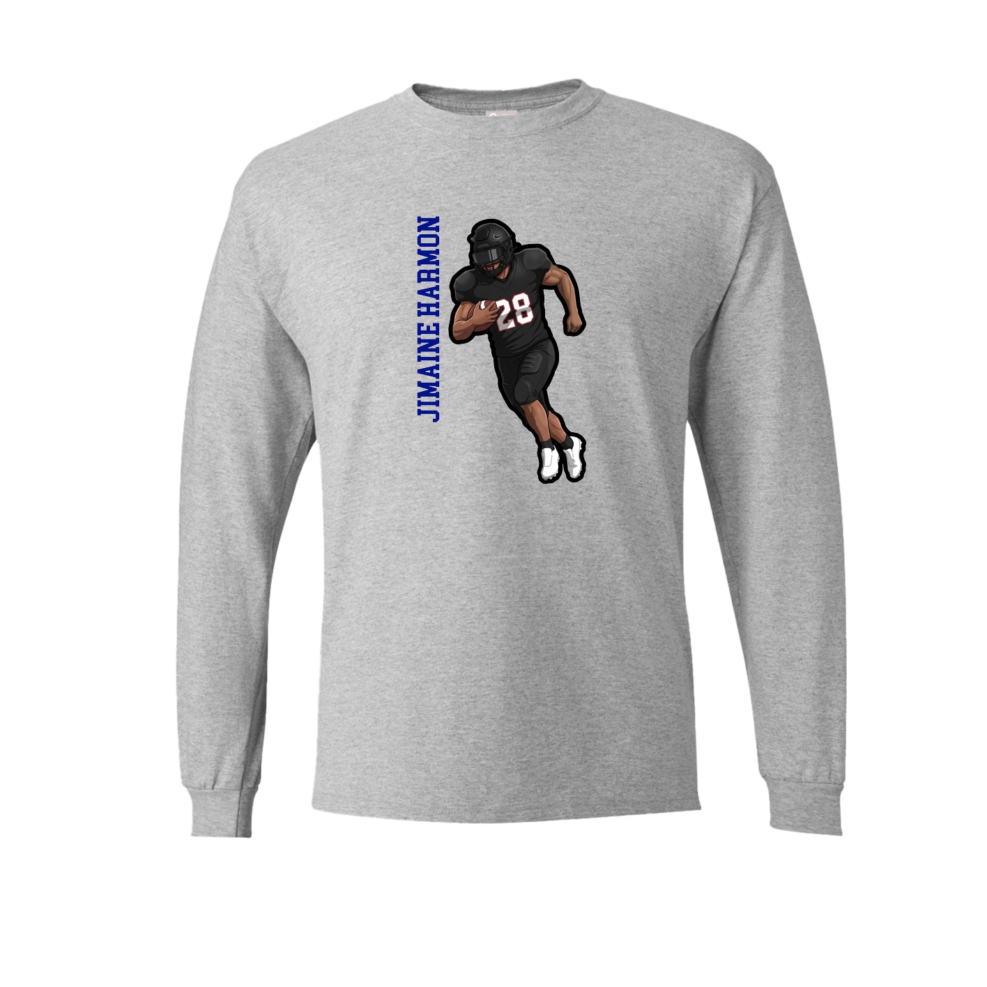 Long Sleeve Tee — Name Vertical in Grey